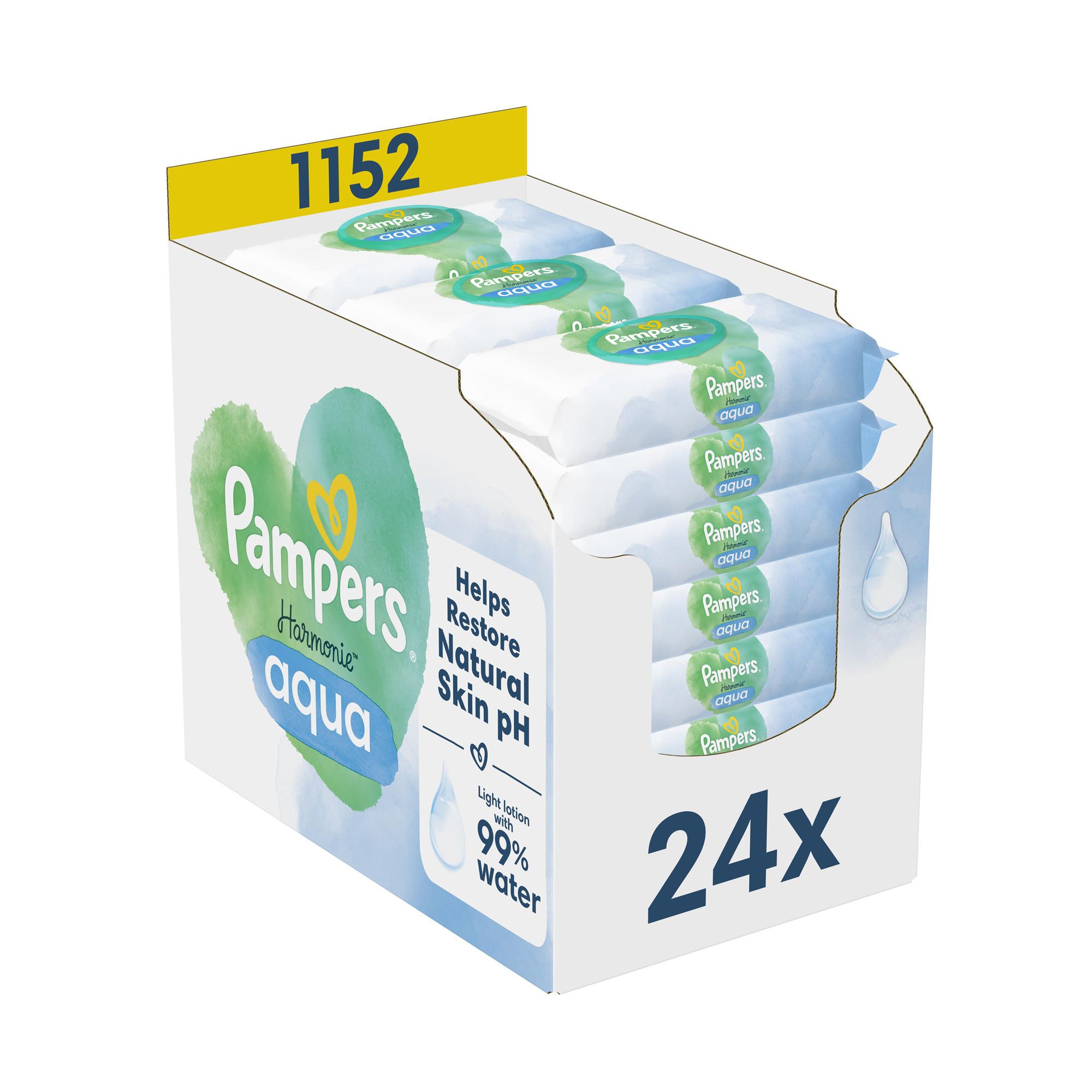 Дитячі вологі серветки Pampers Harmonie Aqua, 1152 шт
Дитячі вологі серветки Pampers Harmonie Aqua, 1152 шт