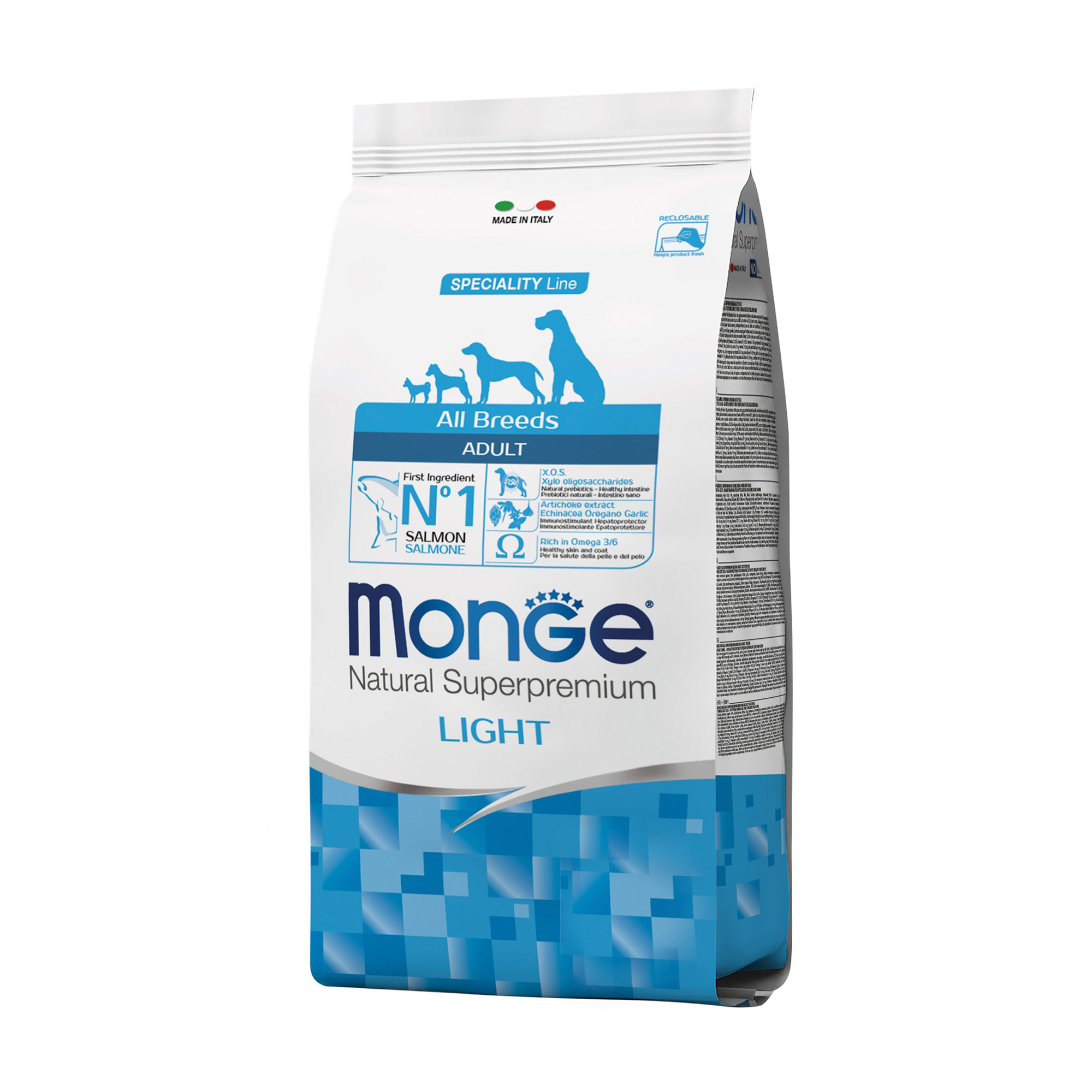 Сухий корм Monge All Breeds Adult Light для собак всіх порід, зі смаком лосося з рисом, 2.5 кг
Сухий корм Monge All Breeds Adult Light для собак всіх порід, зі смаком лосося з рисом, 2.5 кг