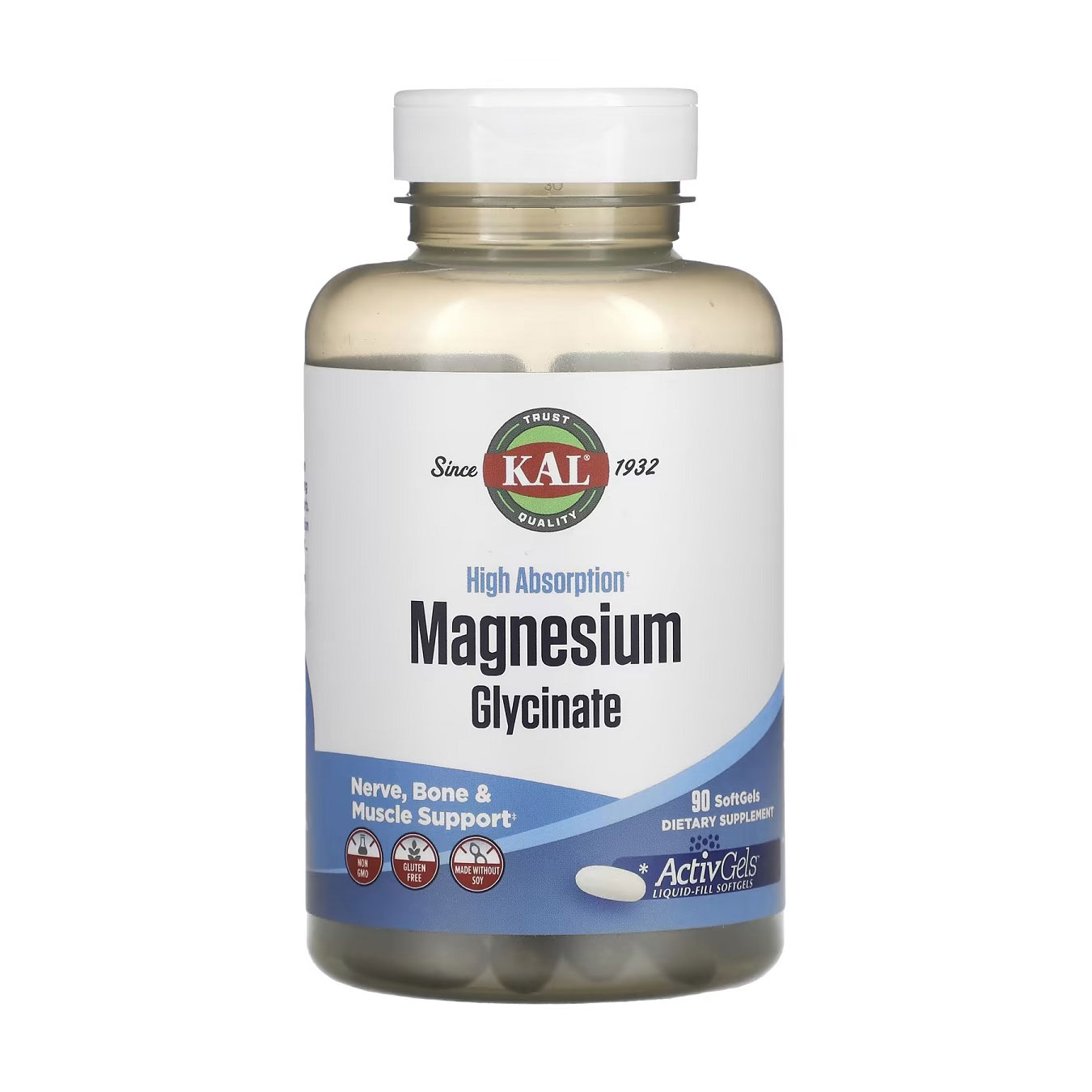 Магній гліцинат KAL High Absorption Magnesium Glycinate високої засвоюваності, 315 мг, 90 капсул
Магній гліцинат KAL High Absorption Magnesium Glycinate високої засвоюваності, 315 мг, 90 капсул