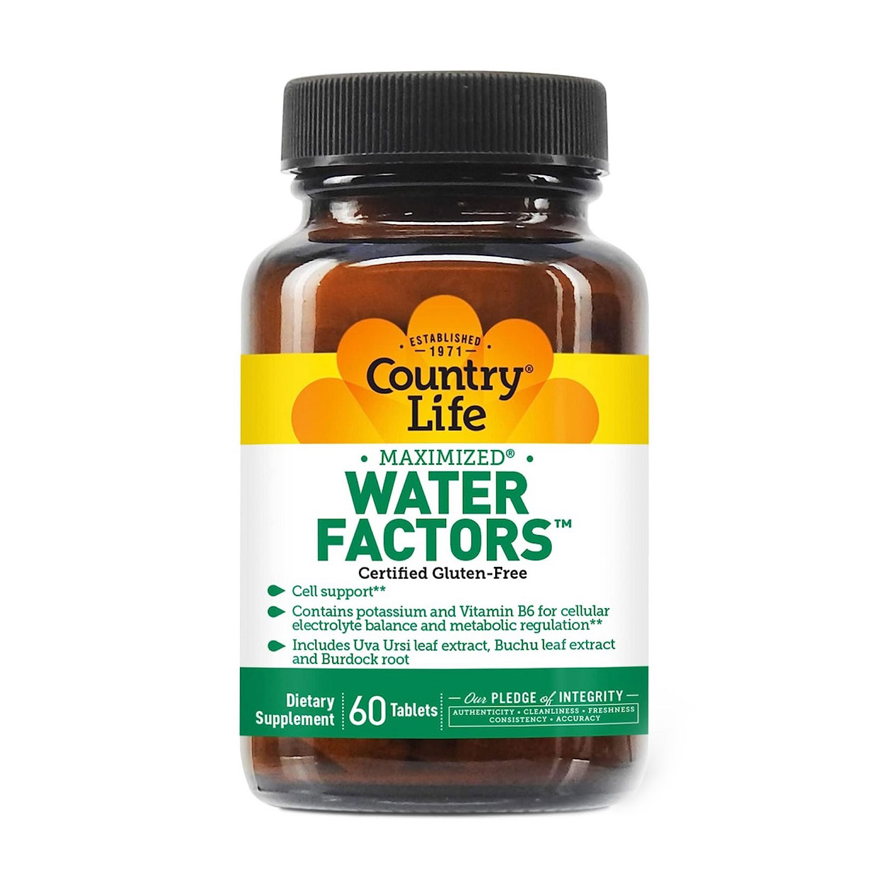 Баланс рідини Country Life Water Factors, 60 таблеток
Баланс рідини Country Life Water Factors, 60 таблеток