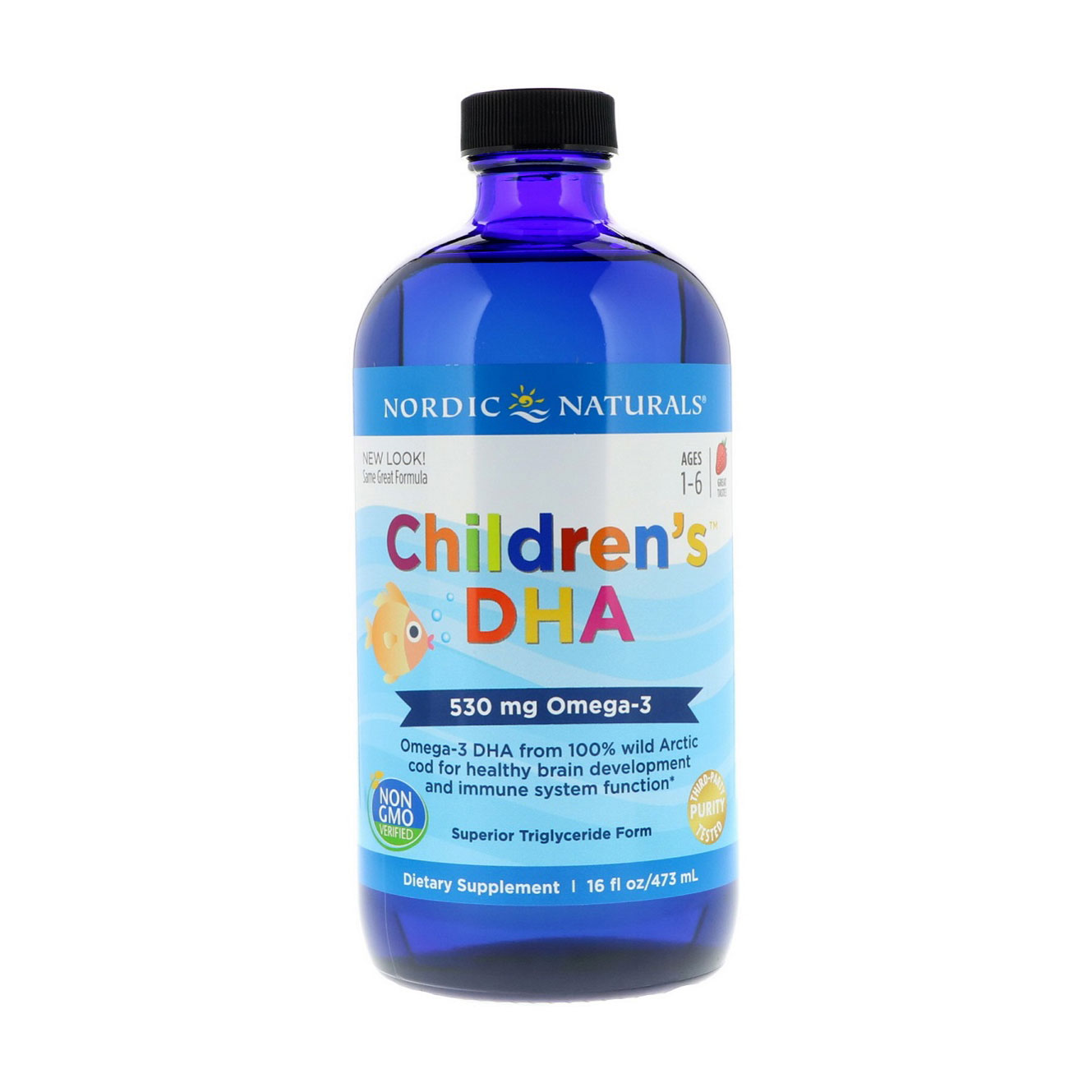 Дитячий риб'ячий жир Nordic Naturals Children's DHA Omega-3 зі смаком полуниці, від 1 до 6 років, 530 мг, в рідині, 473 мл
Дитячий риб'ячий жир Nordic Naturals Children's DHA Omega-3 зі смаком полуниці, від 1 до 6 років, 530 мг, в рідині, 473 мл