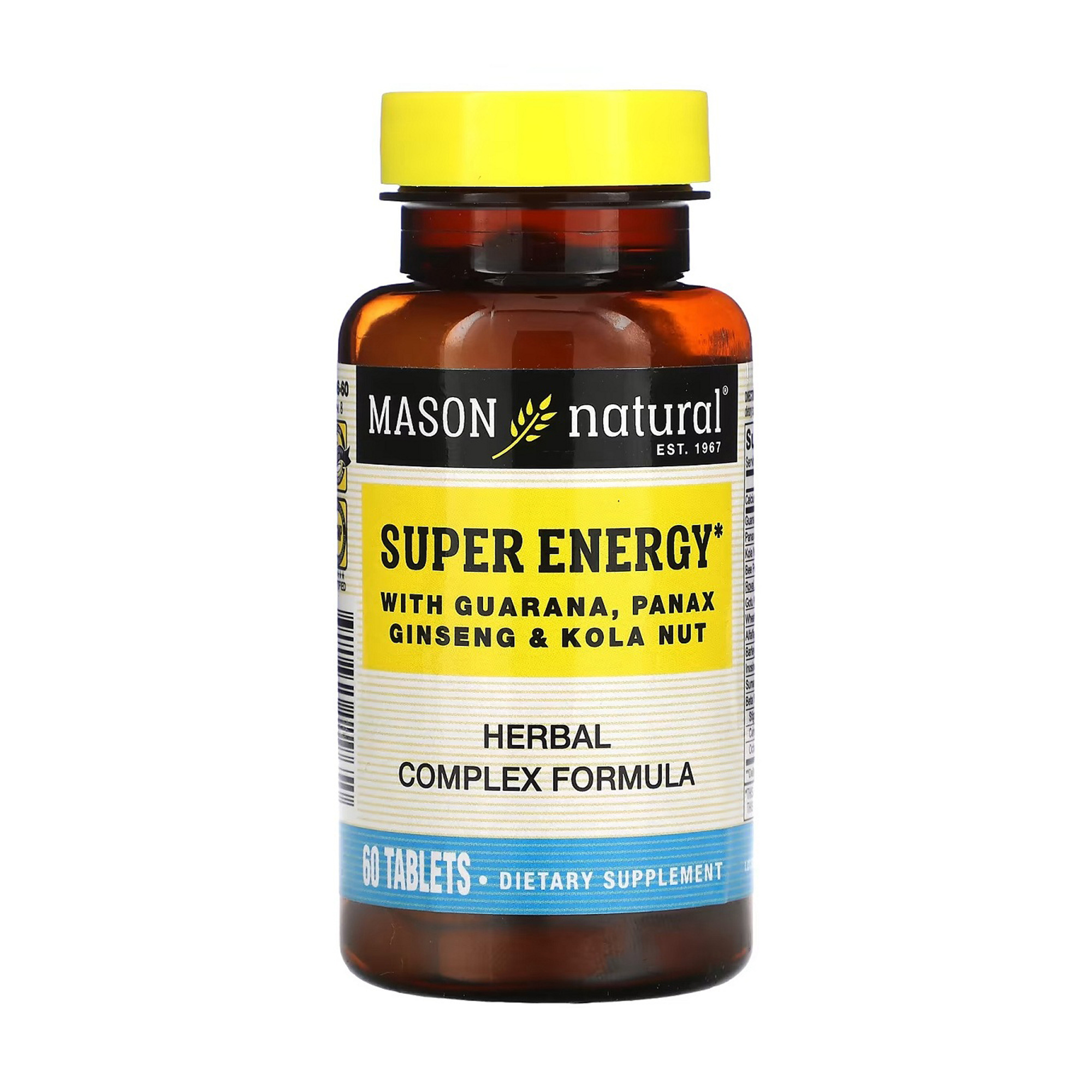 Супер енергія з гуараною, женьшенем та горіха коли Mason Natural Super Energy With Guarana, Panax Ginseng & Kola Nut, 60 таблеток
Супер енергія з гуараною, женьшенем та горіха коли Mason Natural Super Energy With Guarana, Panax Ginseng & Kola Nut, 60 таблеток