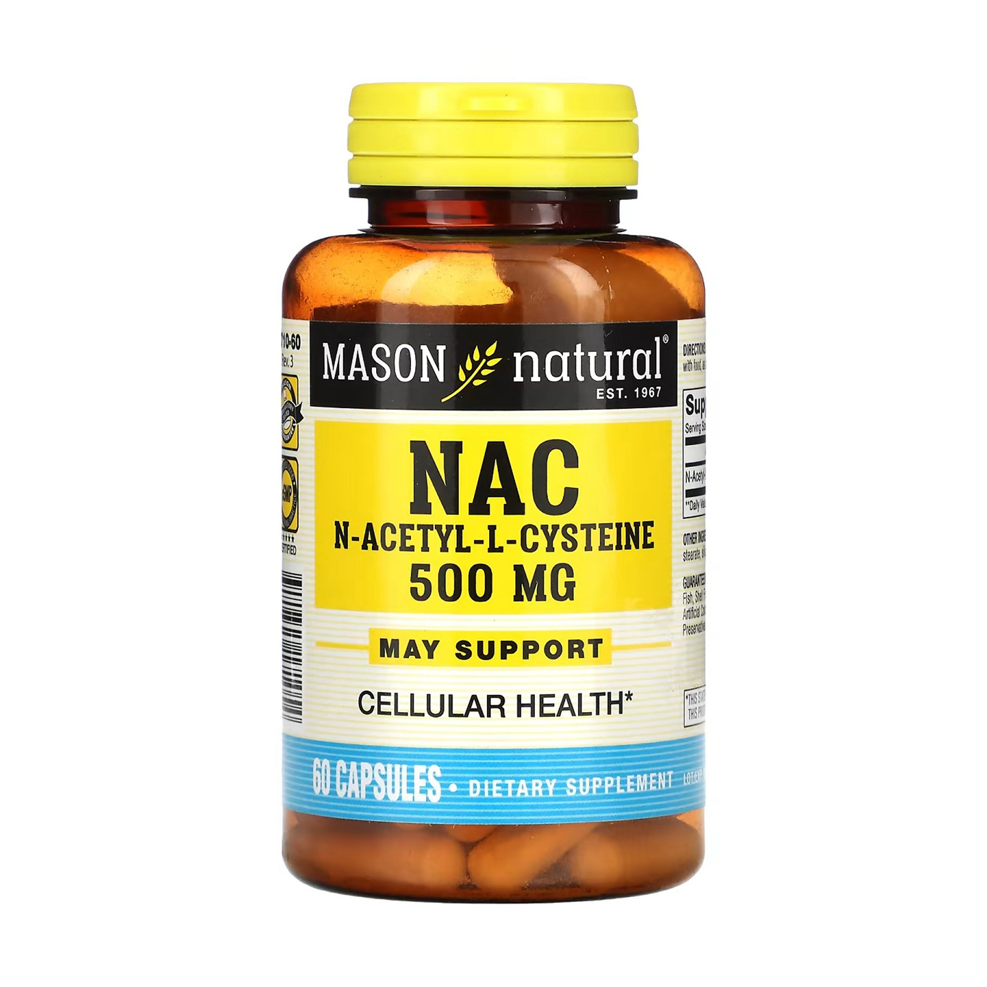 N-Ацетил L-Цистеїн Mason Natural NAC N-Acetyl L-Cysteine 500 мг, 60 капсул
N-Ацетил L-Цистеїн Mason Natural NAC N-Acetyl L-Cysteine 500 мг, 60 капсул