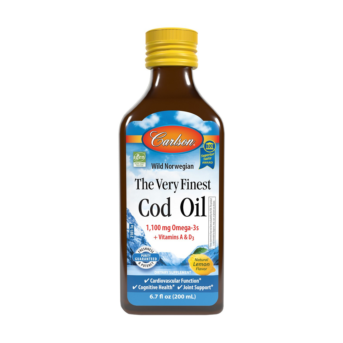 Олія печінки тріски Carlson Labs The Very Finest Cod Oil зі смаком лимона, в рідині, 200 мл
Олія печінки тріски Carlson Labs The Very Finest Cod Oil зі смаком лимона, в рідині, 200 мл