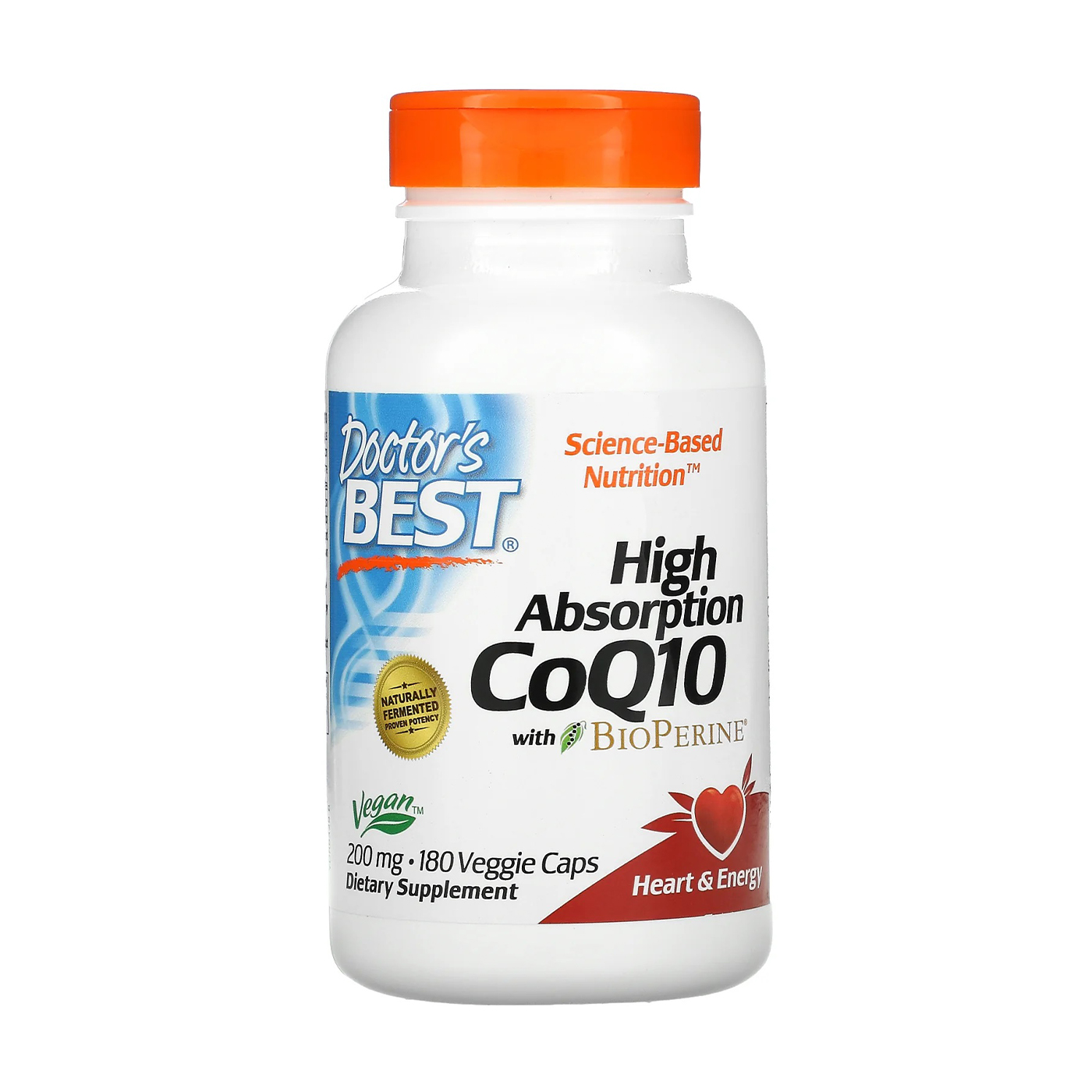 Коензим Q10 Doctor's Best High Absorption CoQ10 With Bioperine 200 мг, 180 веганських капсул
Коензим Q10 Doctor's Best High Absorption CoQ10 With Bioperine 200 мг, 180 веганських капсул