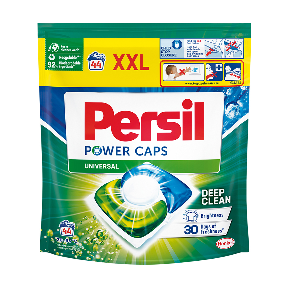 Капсули для прання Persil Power Caps Universal Deep Clean, 44 циклів прання, 44 шт
Капсули для прання Persil Power Caps Universal Deep Clean, 44 циклів прання, 44 шт