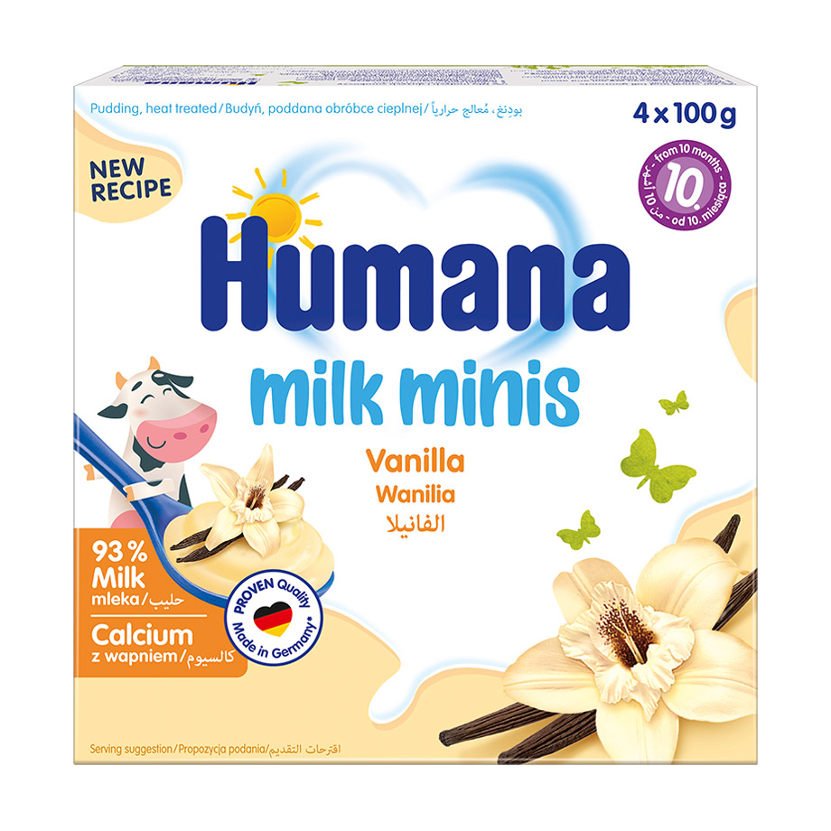 Дитячий пудинг Humana Milk Minis Ваніль, від 10 місяців, 4*100 г 
Дитячий пудинг Humana Milk Minis Ваніль, від 10 місяців, 4*100 г