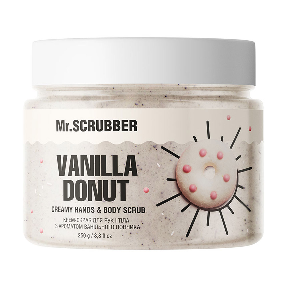 Крем-скраб для рук і тіла Mr.Scrubber Creamy Hands & Body Scrub Vanilla Donut з ароматом ванільного пончика, 250 г
Крем-скраб для рук і тіла Mr.Scrubber Creamy Hands & Body Scrub Vanilla Donut з ароматом ванільного пончика, 250 г