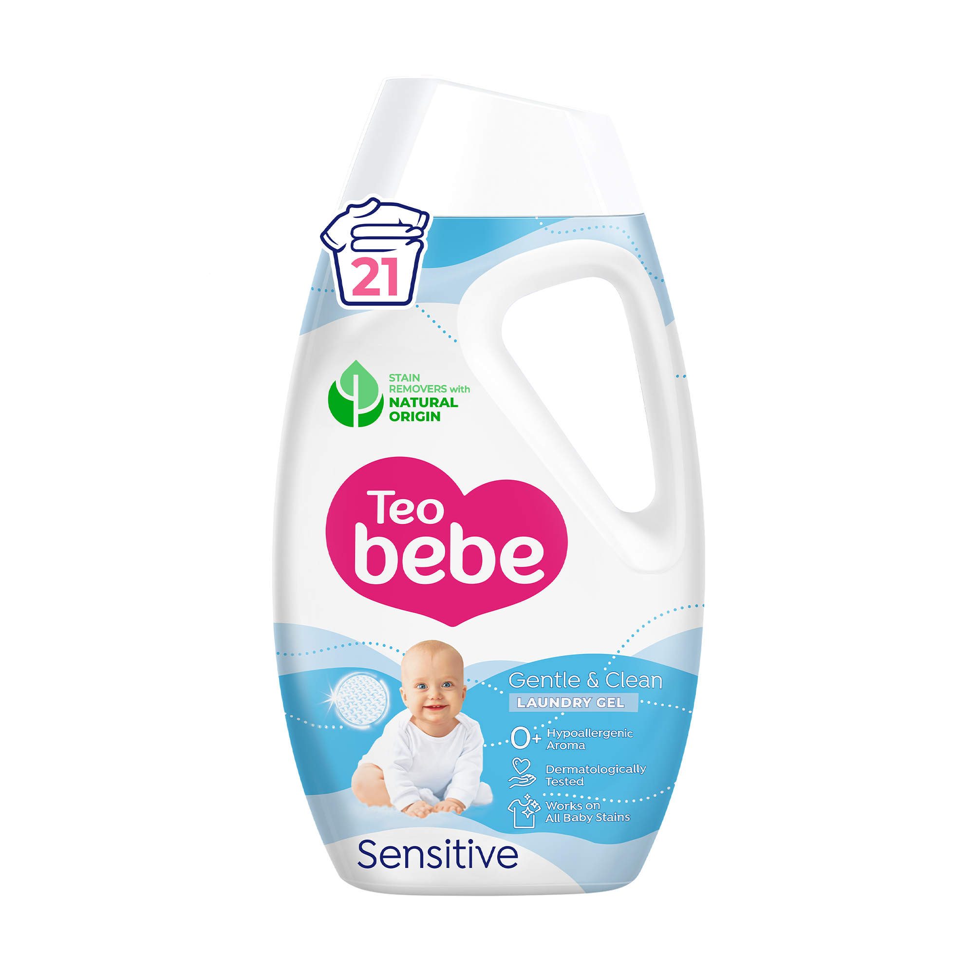 Гель для прання Teo Bebe Gentle & Clean Sensitive для дитячих речей, 21 цикл прання, 945 мл
Гель для прання Teo Bebe Gentle & Clean Sensitive для дитячих речей, 21 цикл прання, 945 мл