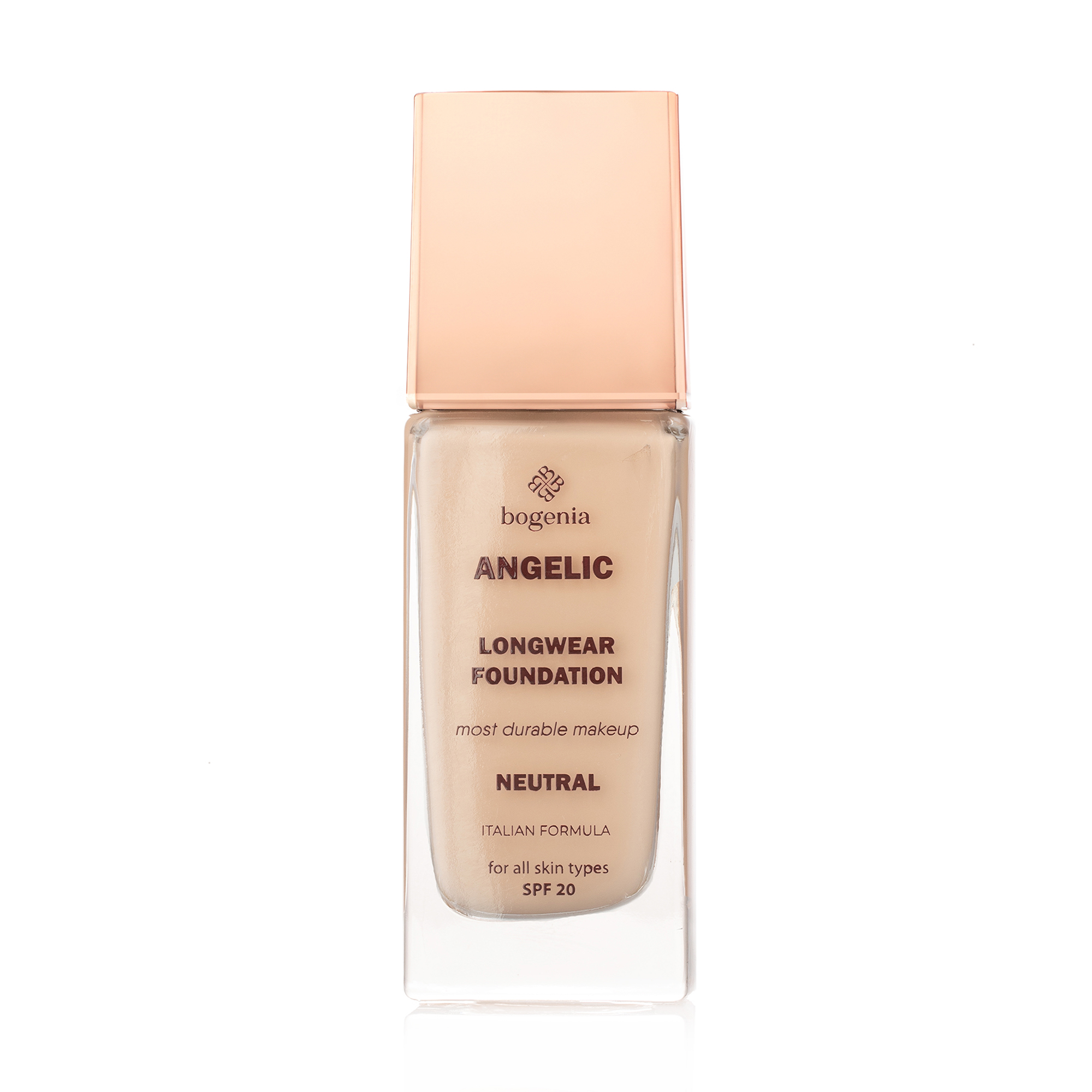 Тональна основа для обличчя Bogenia Angelic Longwear Foundation BG605, SPF20, 003 Neutral, 30 мл
Тональна основа для обличчя Bogenia Angelic Longwear Foundation BG605, SPF20, 003 Neutral, 30 мл