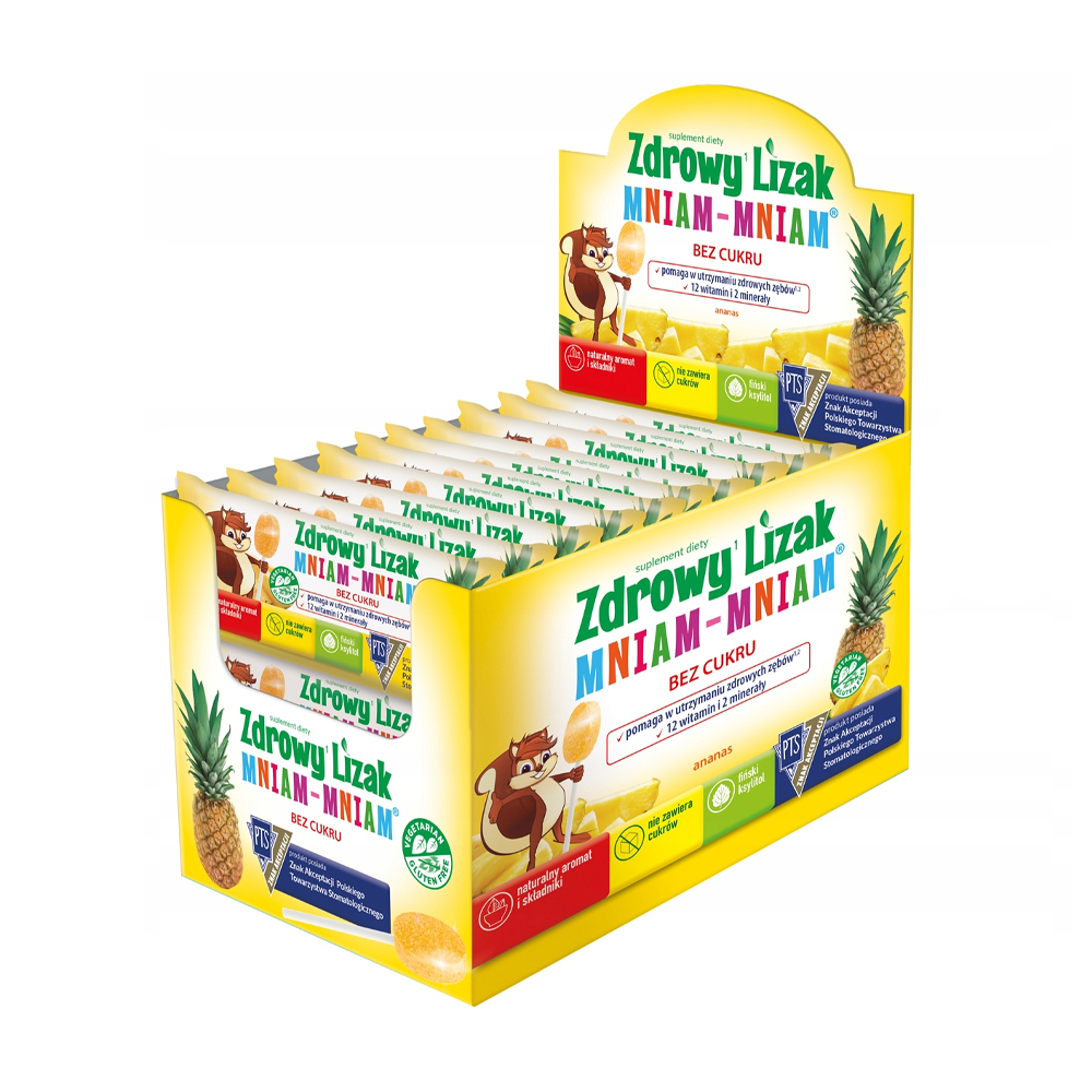 Уцінка! Вітаміни та мінерали Starpharma Mniam-Mniam Ананас, без цукру, 40 льодяників
Уцінка! Вітаміни та мінерали Starpharma Mniam-Mniam Ананас, без цукру, 40 льодяників