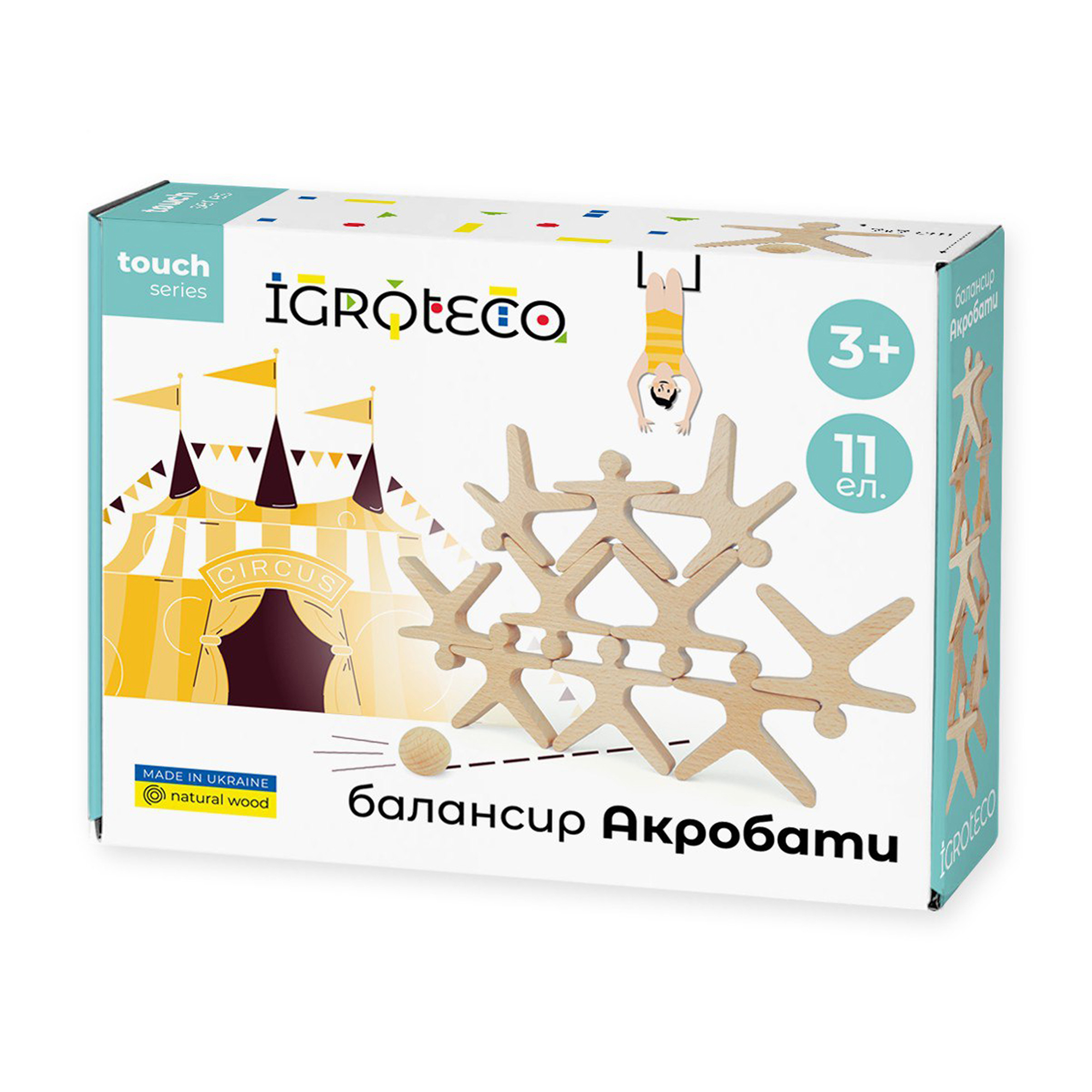 Дерев'яна гра-балансир Igroteco Акробати, від 3 років, 11 деталей, 22*17*6 см (900491)
Дерев'яна гра-балансир Igroteco Акробати, від 3 років, 11 деталей, 22*17*6 см (900491)