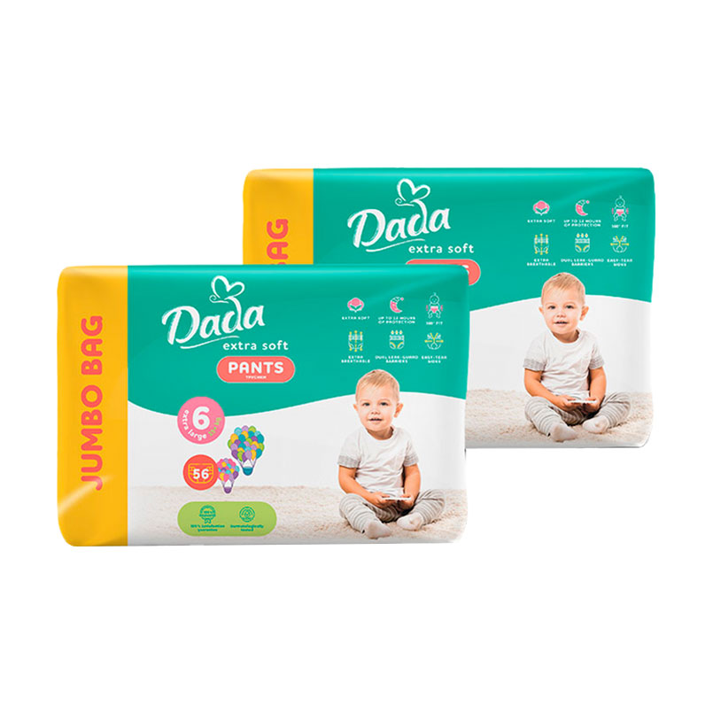 Трусики-підгузки Dada Extra Soft розмір 6 XL (15+ кг), 2*56 шт
Трусики-підгузки Dada Extra Soft розмір 6 XL (15+ кг), 2*56 шт