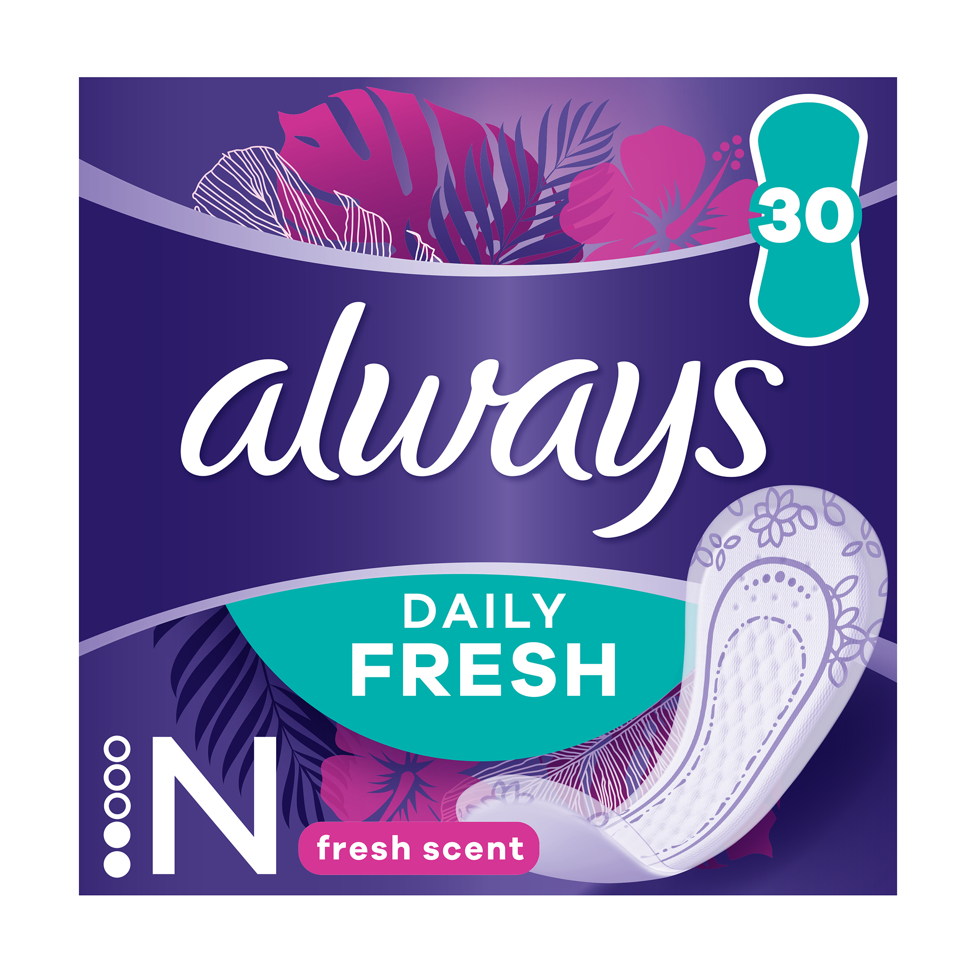 Щоденні прокладки Always Daily Fresh Normal Свіжий аромат, 30 шт
Щоденні прокладки Always Daily Fresh Normal Свіжий аромат, 30 шт
