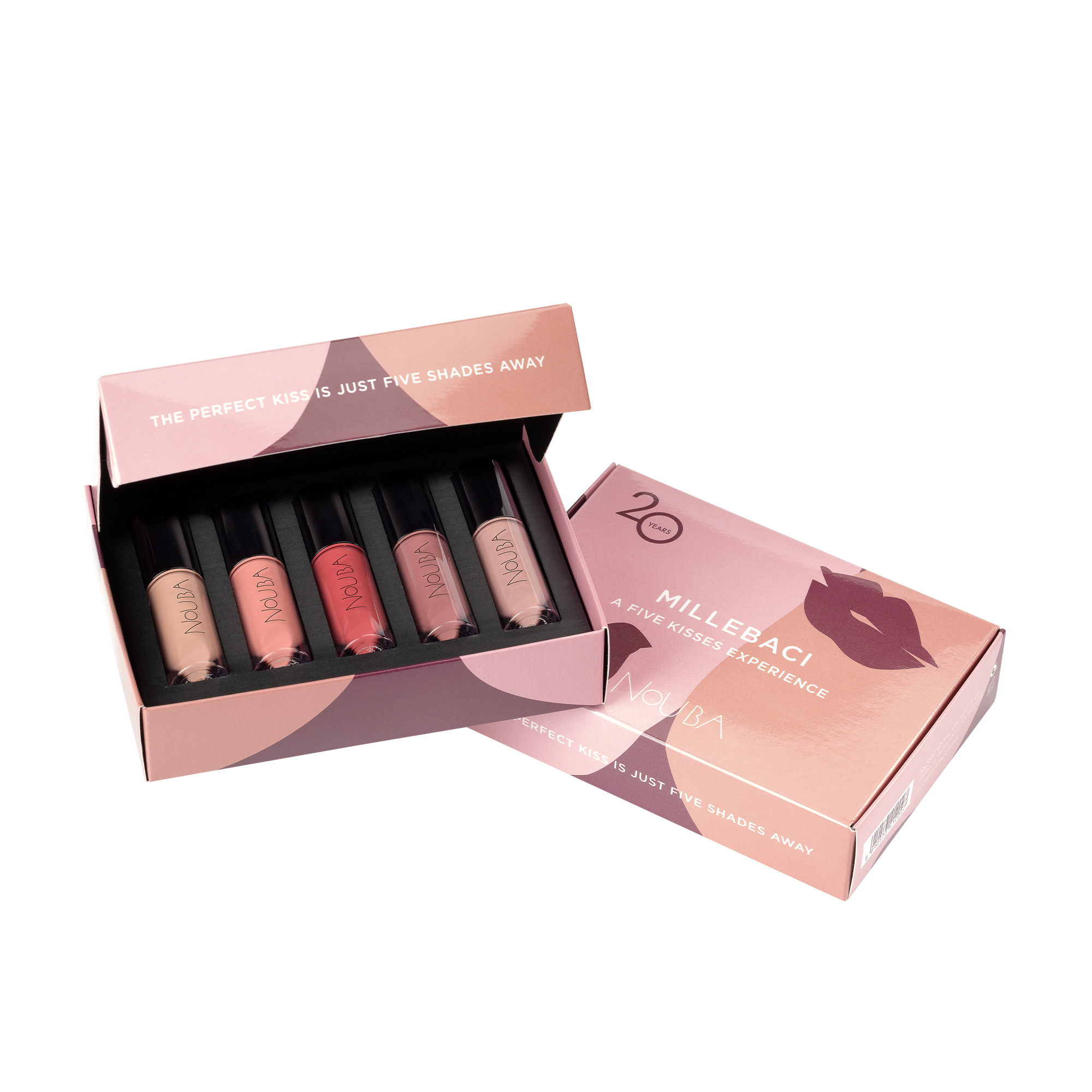Набір стійких помад для губ NoUBA Millebaci A Five Kisses Experience No.2, 5*3 мл
Набір стійких помад для губ NoUBA Millebaci A Five Kisses Experience No.2, 5*3 мл