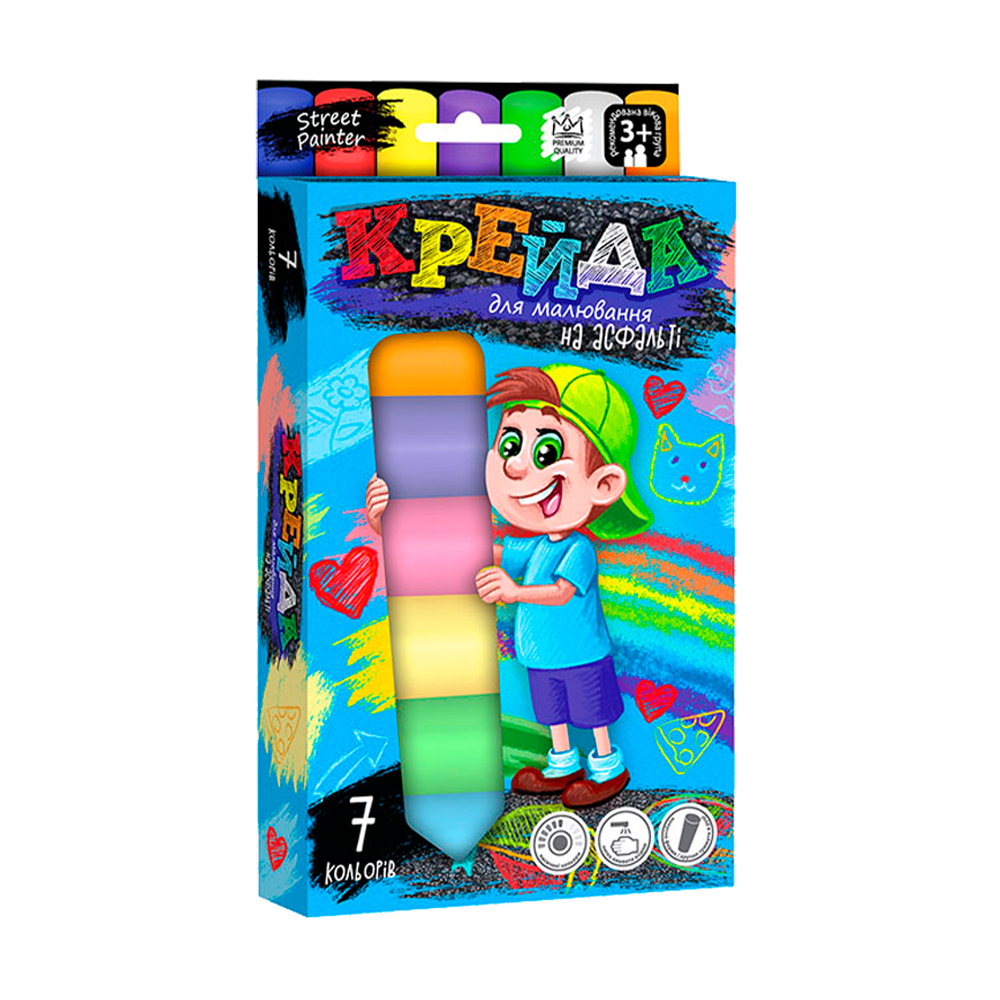 Крейда для малювання на асфальті Danko Toys велика, від 3 років, 8.5*7.5*2.5 см, 7 шт (MEL-01-05U)
Крейда для малювання на асфальті Danko Toys велика, від 3 років, 8.5*7.5*2.5 см, 7 шт (MEL-01-05U)