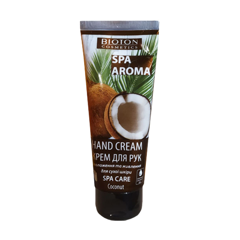 Зволожувальний та живильний крем для рук Bioton Cosmetics Spa & Aroma Hand Cream з кокосовою олією, 75 мл
Зволожувальний та живильний крем для рук Bioton Cosmetics Spa & Aroma Hand Cream з кокосовою олією, 75 мл