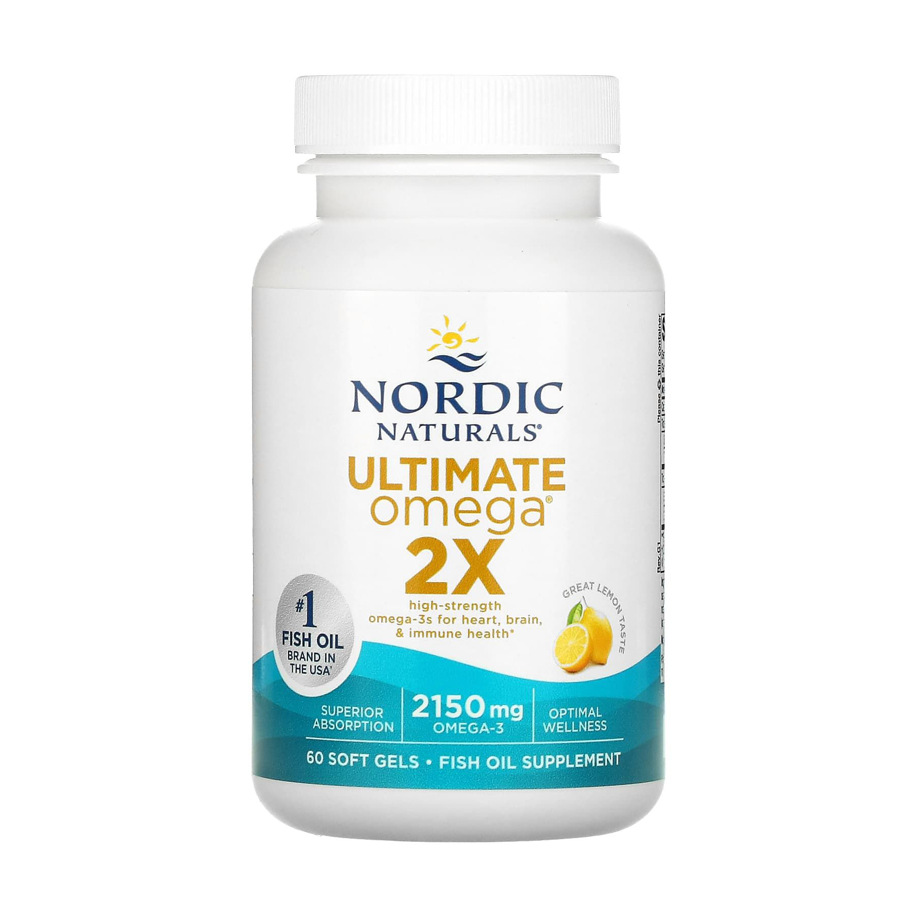 Риб'ячий жир Nordic Naturals Ultimate Omega 2X, зі смаком лимону, 2150 мг, 60 гелевих капсул
Риб'ячий жир Nordic Naturals Ultimate Omega 2X, зі смаком лимону, 2150 мг, 60 гелевих капсул