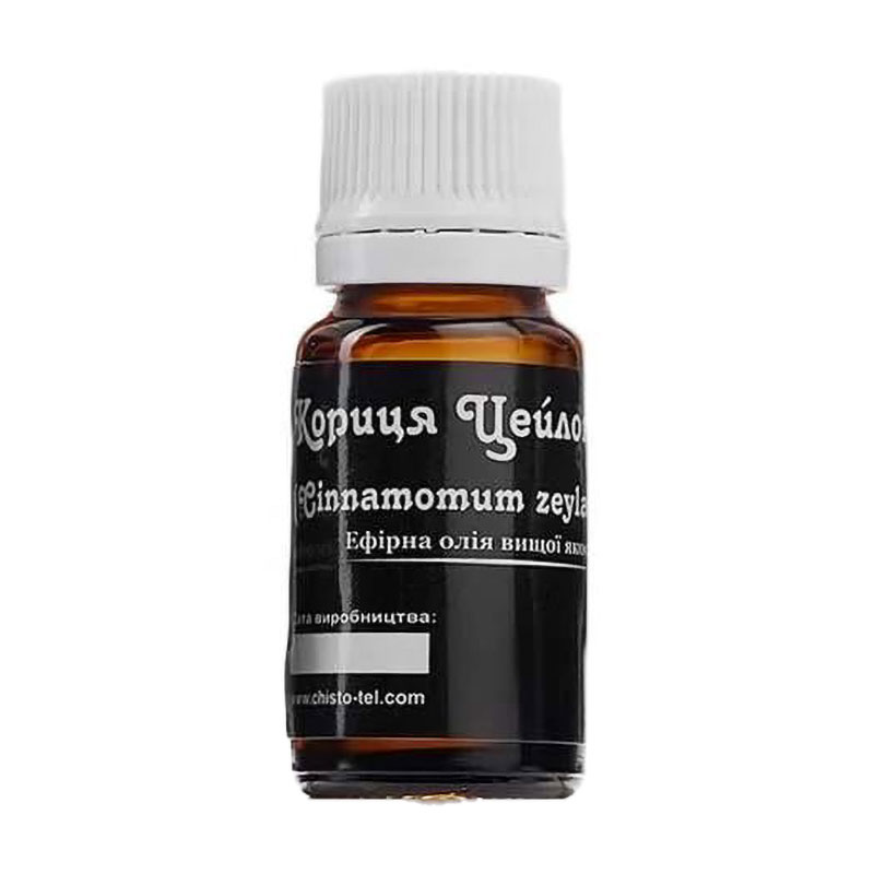 Уцінка! Ефірна олія Chystotil Кориця Цейлонська, 10 мл
Уцінка! Ефірна олія Chystotil Кориця Цейлонська, 10 мл