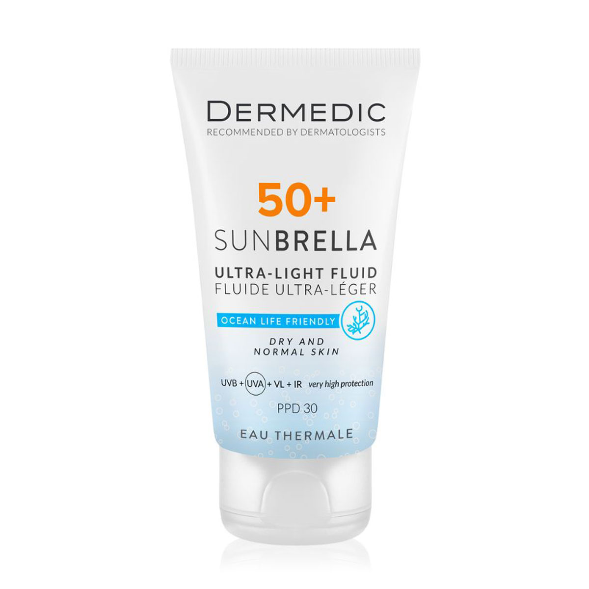 Ультралегкий сонцезахисний флюїд Dermedic Sunbrella Ultra-Light Fluid, SPF 50+, для сухої та нормальної шкіри, 40 мл
Ультралегкий сонцезахисний флюїд Dermedic Sunbrella Ultra-Light Fluid, SPF 50+, для сухої та нормальної шкіри, 40 мл