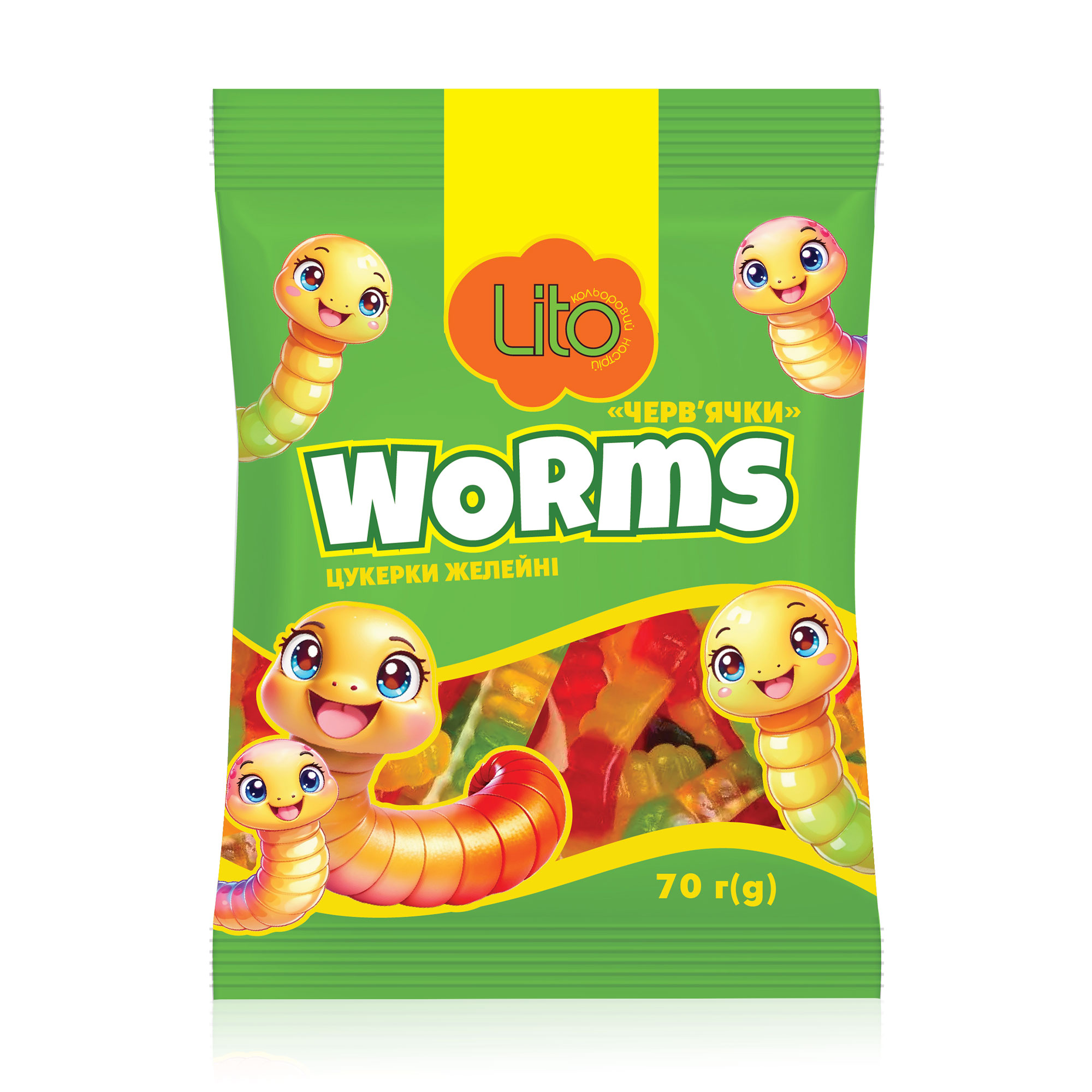 Цукерки желейні Lito Worms, 70 г
Цукерки желейні Lito Worms, 70 г