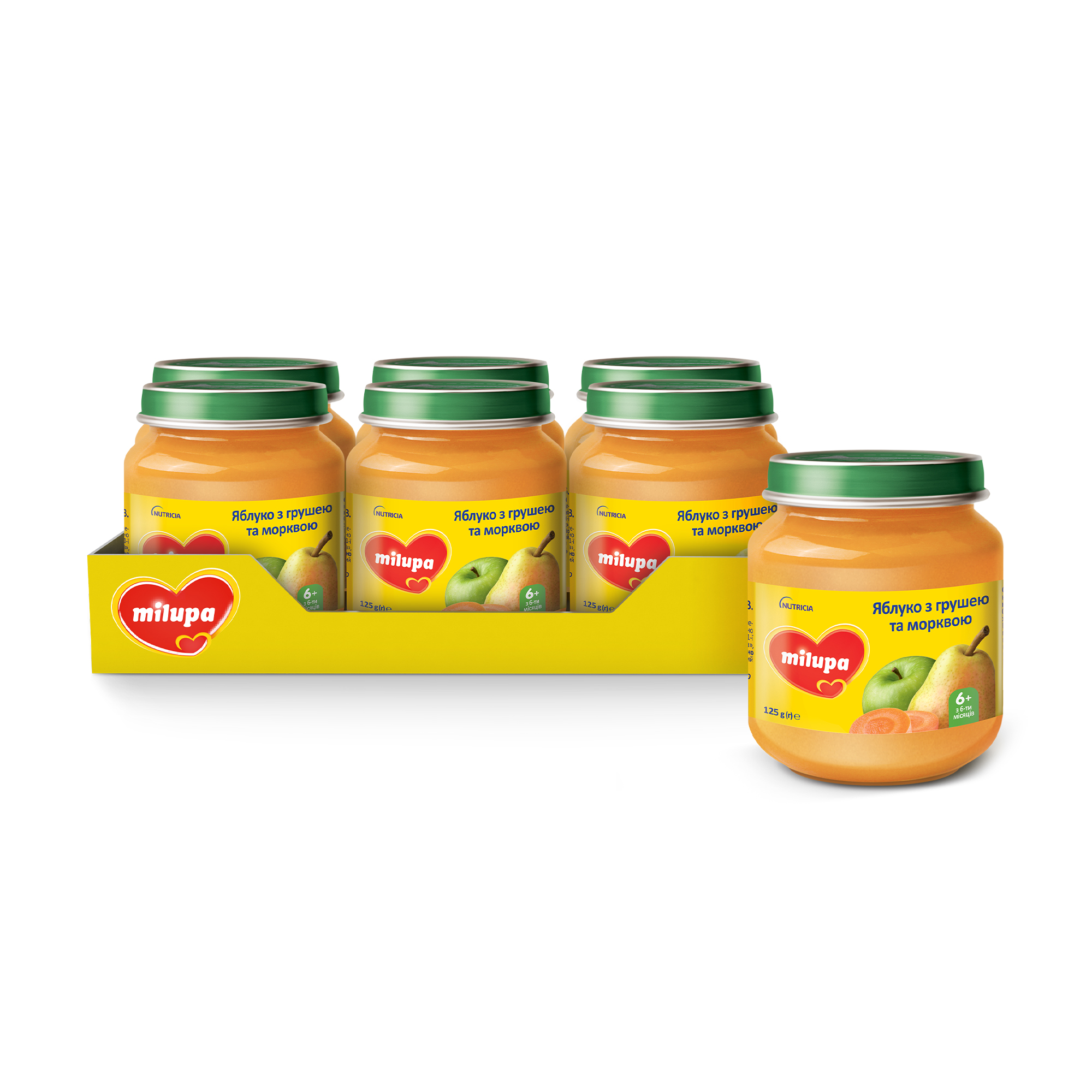 Уцінка! Дитяче фруктове пюре Milupa Яблуко з грушею та морквою, від 6 місяців, 6*125 г
Уцінка! Дитяче фруктове пюре Milupa Яблуко з грушею та морквою, від 6 місяців, 6*125 г