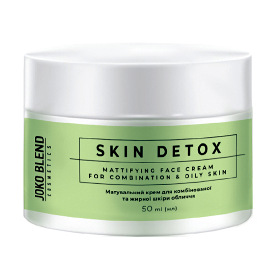 Матувальний крем для обличчя Joko Blend Skin Detox Mattifying Face Cream для комбінованої та жирної шкіри, 50 мл
Матувальний крем для обличчя Joko Blend Skin Detox Mattifying Face Cream для комбінованої та жирної шкіри, 50 мл