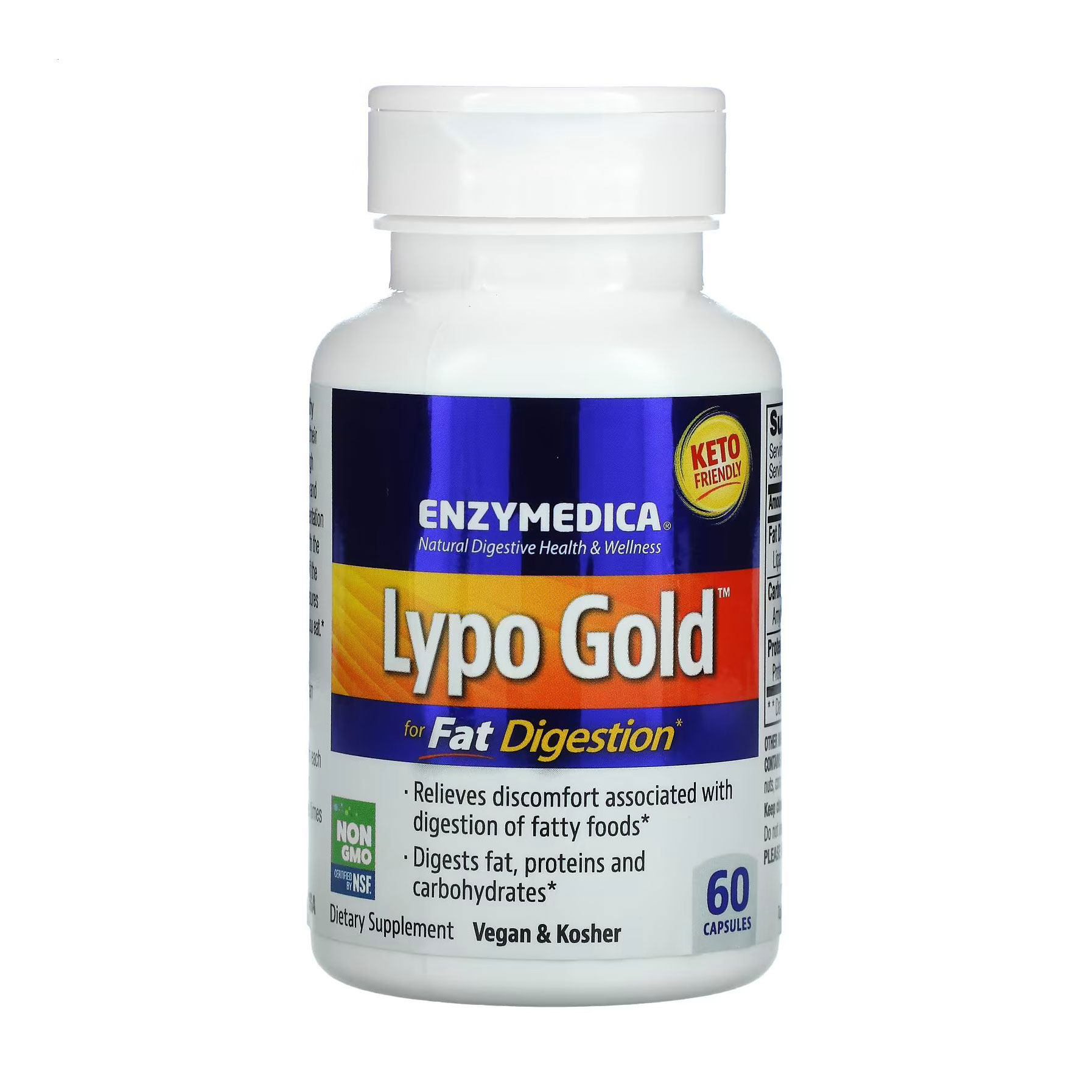 Ферменти для засвоєння жирів Enzymedica Lypo Gold For Fat Digestion, 60 капсул
Ферменти для засвоєння жирів Enzymedica Lypo Gold For Fat Digestion, 60 капсул