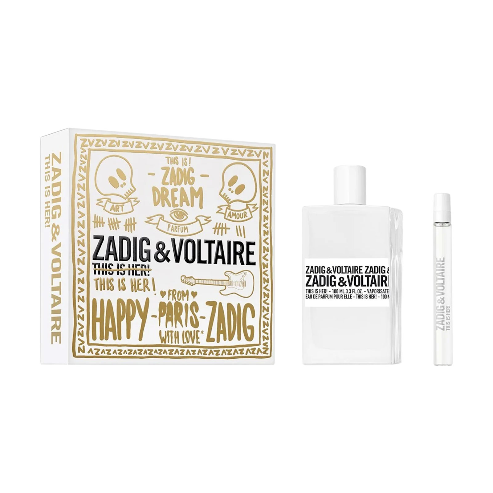 Парфумований набір жіночий Zadig & Voltaire This Is Her! (парфумована вода, 100 мл + парфумована вода, 10 мл)
Парфумований набір жіночий Zadig & Voltaire This Is Her! (парфумована вода, 100 мл + парфумована вода, 10 мл)