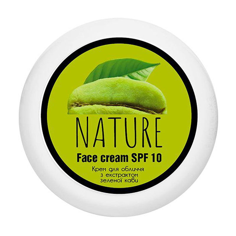 Уцінка! Крем для обличчя Bioton Cosmetics Nature Face Cream, SPF 10, з екстрактом зеленої кави, 100 мл