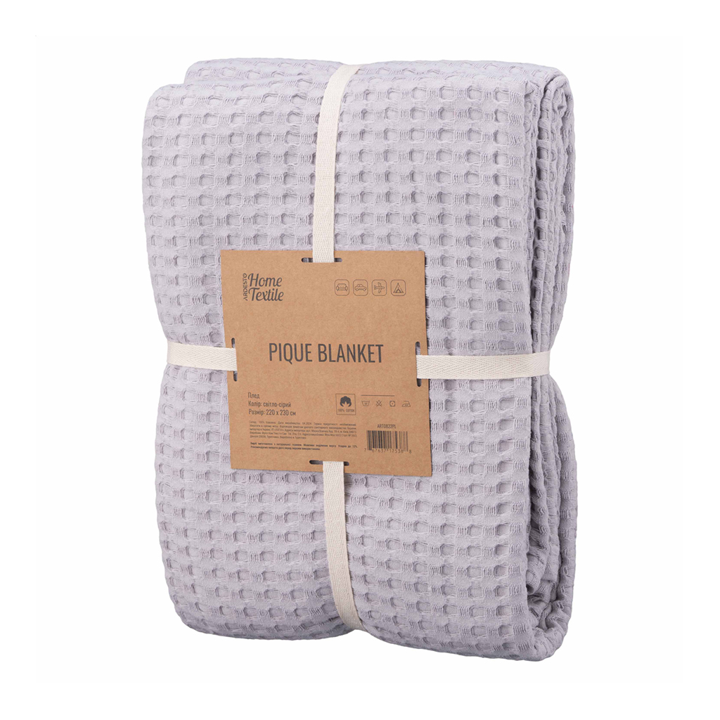Плед Ardesto Pique світло-сірий, 220*230 см (ART0822PL)
Плед Ardesto Pique світло-сірий, 220*230 см (ART0822PL)