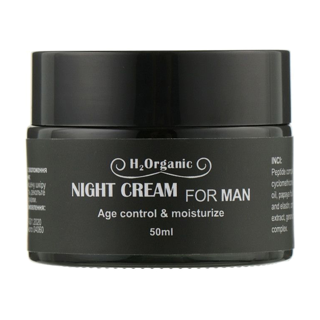 Чоловічий нічний крем для обличчя H2Organic Age Control & Moisturize Night Cream For Man, 50 мл
Чоловічий нічний крем для обличчя H2Organic Age Control & Moisturize Night Cream For Man, 50 мл
