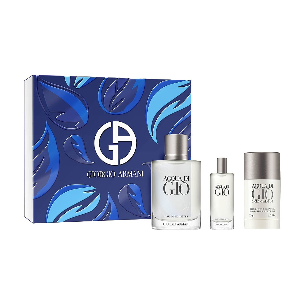 Парфумований набір чоловічий Giorgio Armani Acqua di Gio (туалетна вода, 100 мл + туалетна вода, 15 мл + дезодорант-стік, 75 мл)
Парфумований набір чоловічий Giorgio Armani Acqua di Gio (туалетна вода, 100 мл + туалетна вода, 15 мл + дезодорант-стік, 75 мл)