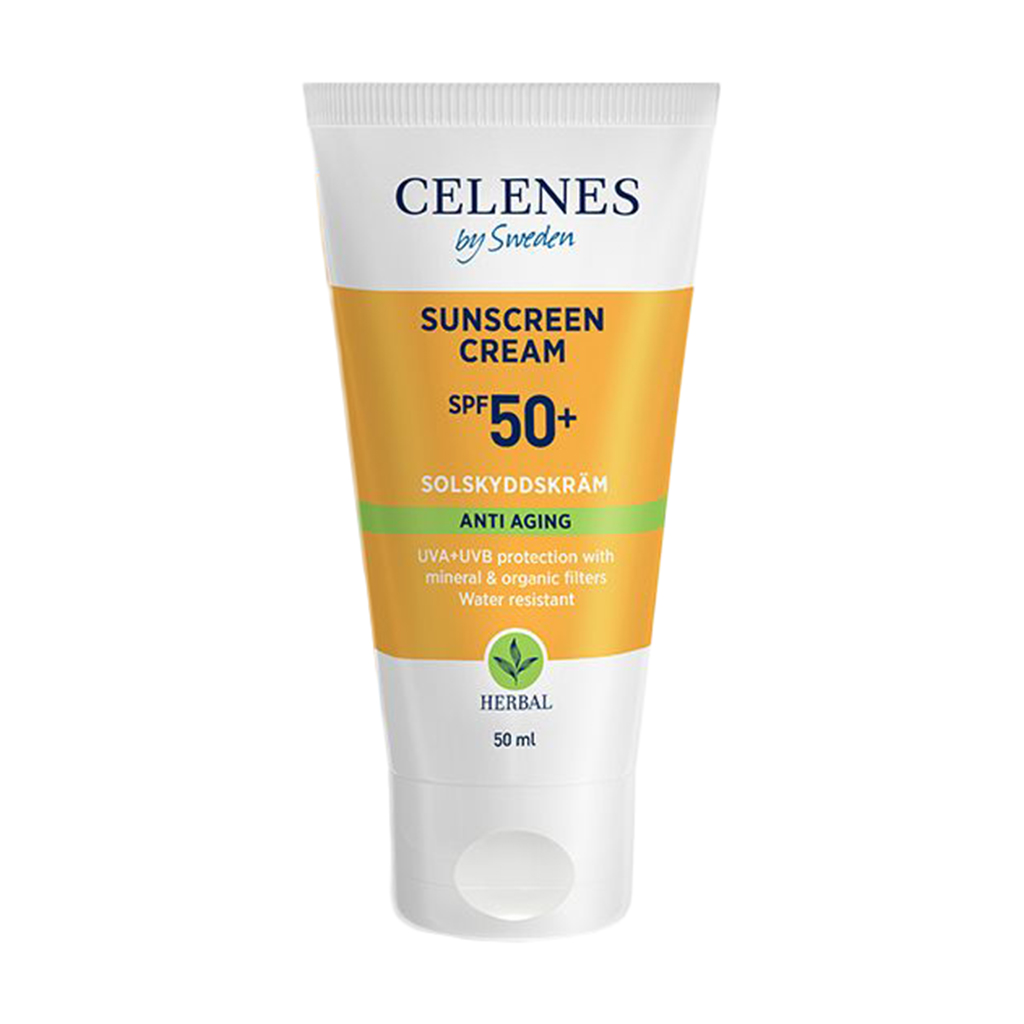 Сонцезахисний крем для обличчя та тіла Celenes Herbal Sunscreen Cream SPF 50+ PA++++ проти старіння, 50 мл
Сонцезахисний крем для обличчя та тіла Celenes Herbal Sunscreen Cream SPF 50+ PA++++ проти старіння, 50 мл