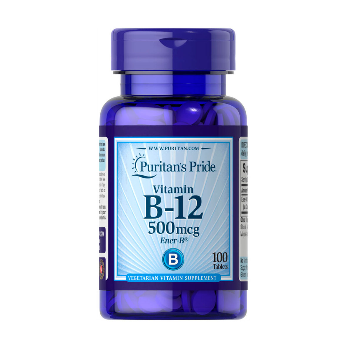 Вітамін В-12 Puritan's Pride Vitamin B-12, 500 мкг, 100 таблеток
Вітамін В-12 Puritan's Pride Vitamin B-12, 500 мкг, 100 таблеток