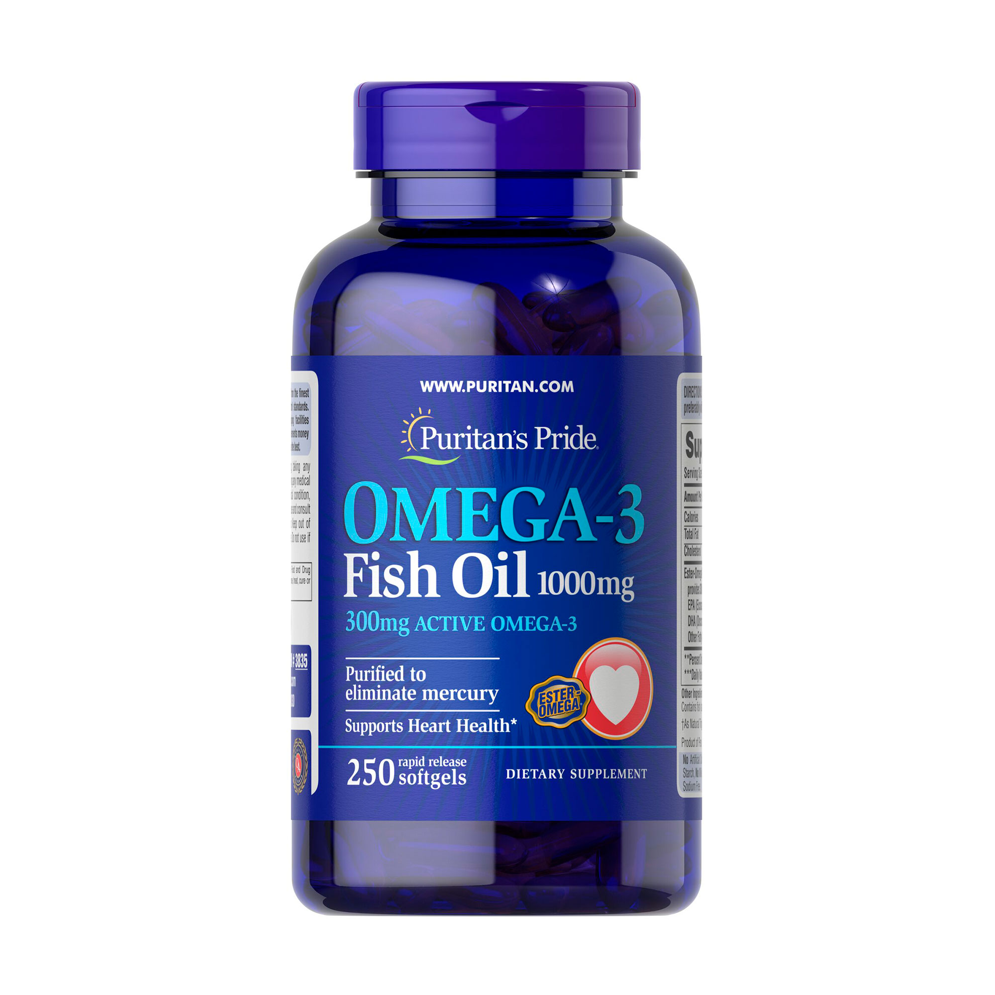 Риб'ячий жир з омега-3 Puritan's Pride Omega-3 Fish Oil 1000 мг/300 мг, 250 капсул
Риб'ячий жир з омега-3 Puritan's Pride Omega-3 Fish Oil 1000 мг/300 мг, 250 капсул