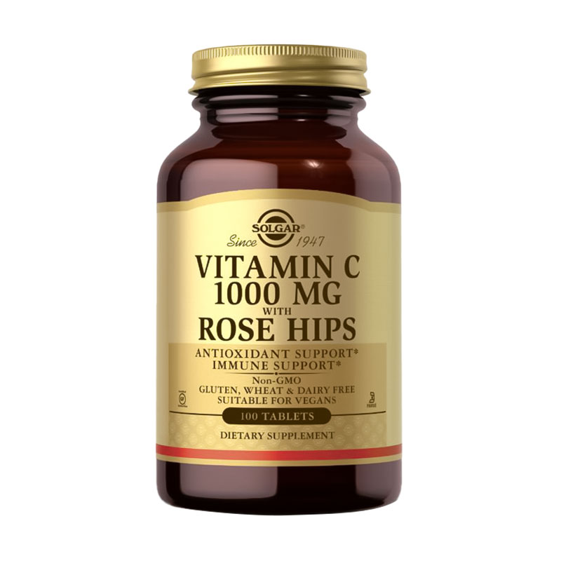 Вітамін С Solgar Vitamin C with Rose Hips з шипшиною 1000 мг, 100 таблеток
Вітамін С Solgar Vitamin C with Rose Hips з шипшиною 1000 мг, 100 таблеток