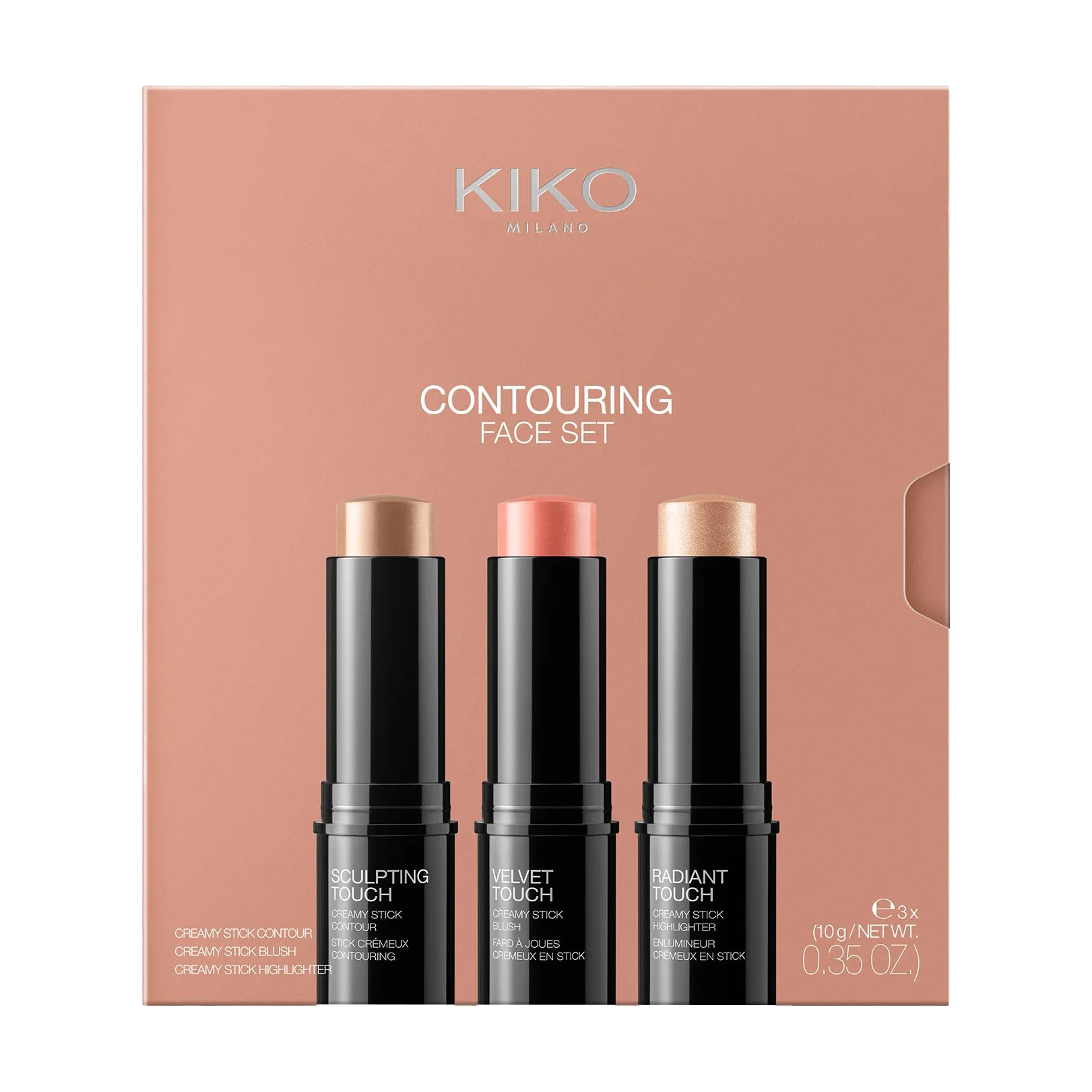 Набір для контурингу обличчя Kiko Milano Contouring Face Set (контуринг-стік, 10 г + рум'яна-стік, 10 г + хайлайтер-стік, 10 г)
Набір для контурингу обличчя Kiko Milano Contouring Face Set (контуринг-стік, 10 г + рум'яна-стік, 10 г + хайлайтер-стік, 10 г)
