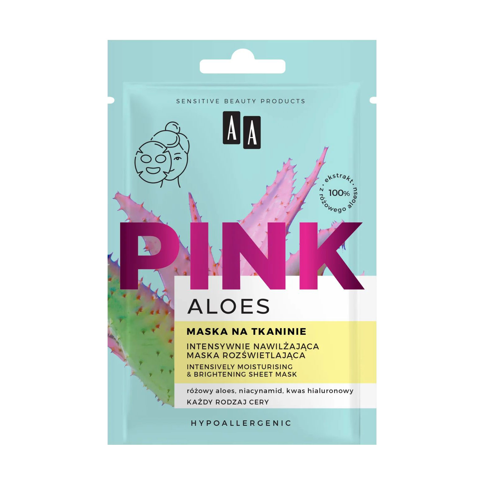 Зволожувальна та освітлювальна тканинна маска для обличчя AA Aloes Pink Intensively Moisturising & Brightening Sheet Mask, 18 мл
Зволожувальна та освітлювальна тканинна маска для обличчя AA Aloes Pink Intensively Moisturising & Brightening Sheet Mask, 18 мл