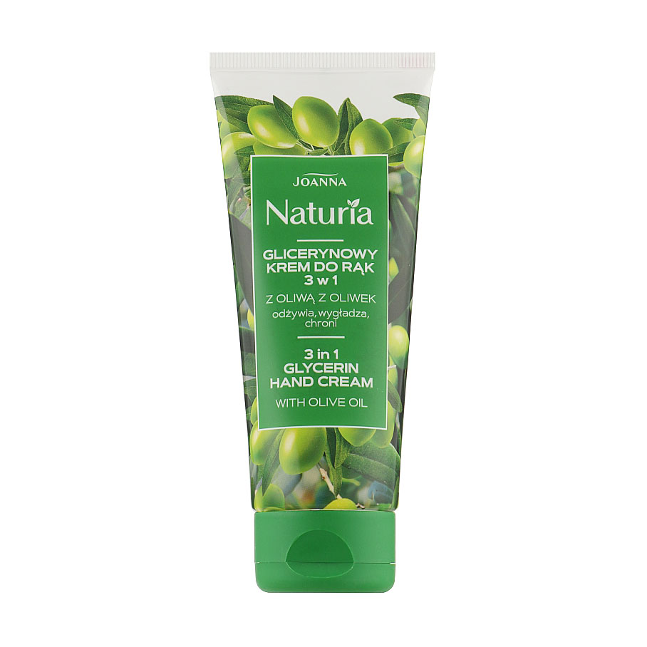 Гліцериновий крем для рук Joanna Naturia 3 in 1 Glycerin Hand Cream з оливковою олією, 100 г
Гліцериновий крем для рук Joanna Naturia 3 in 1 Glycerin Hand Cream з оливковою олією, 100 г