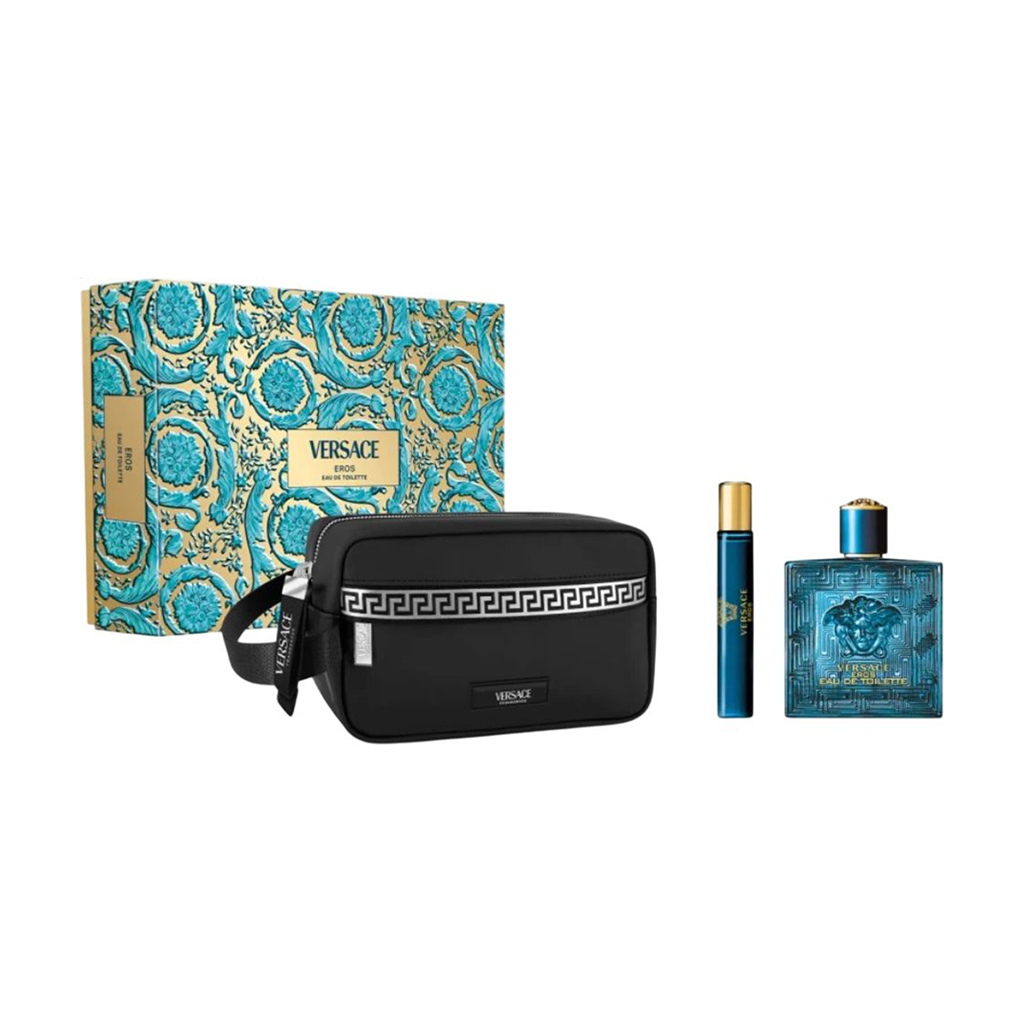 Парфумований набір чоловічий Versace Eros Gift Set (туалетна вода, 100 мл + туалетна вода, 10 мл + косметичка)
Парфумований набір чоловічий Versace Eros Gift Set (туалетна вода, 100 мл + туалетна вода, 10 мл + косметичка)