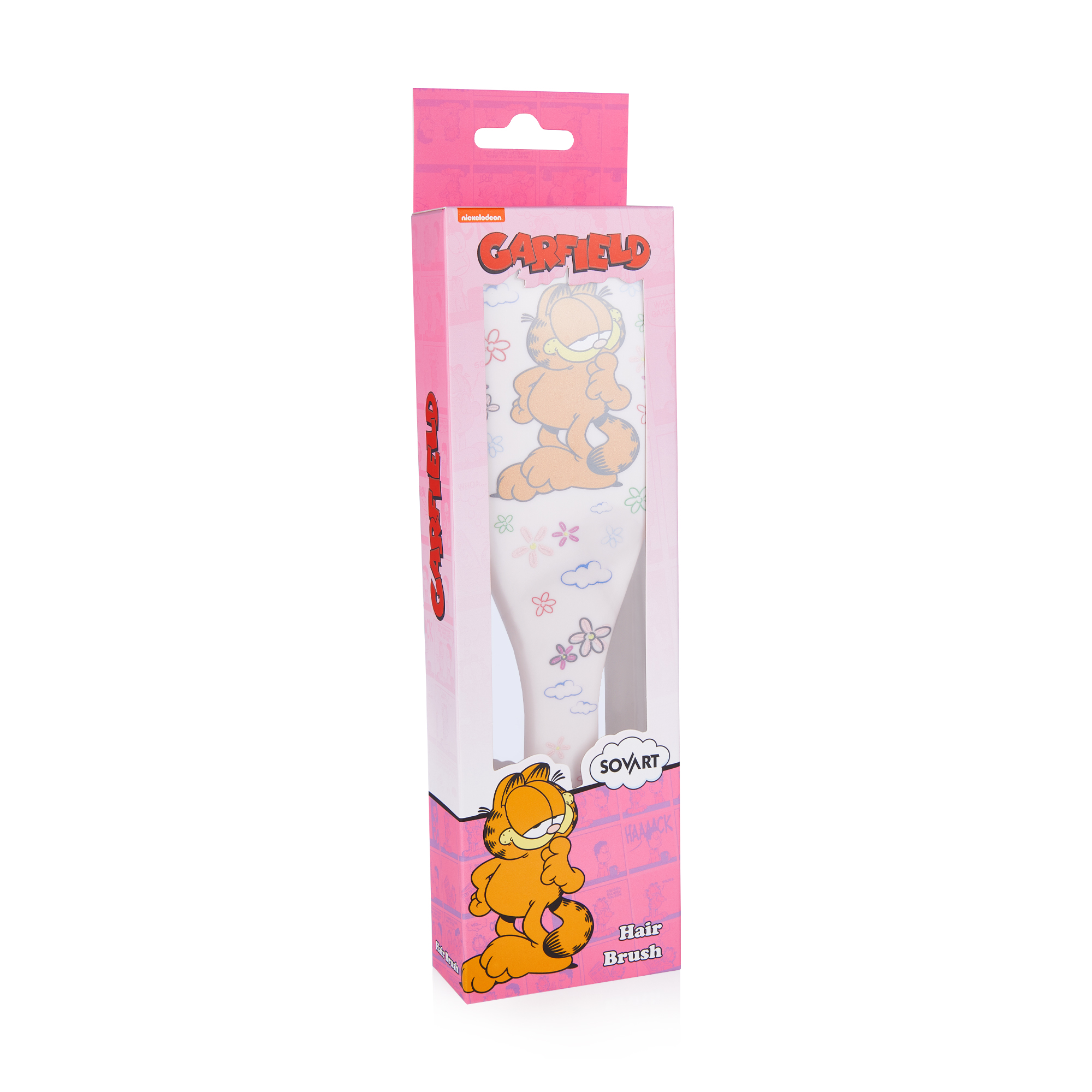 

Масажна щітка для волосся Sovart Гарфілд, непродувна, світло-рожева, 1 шт