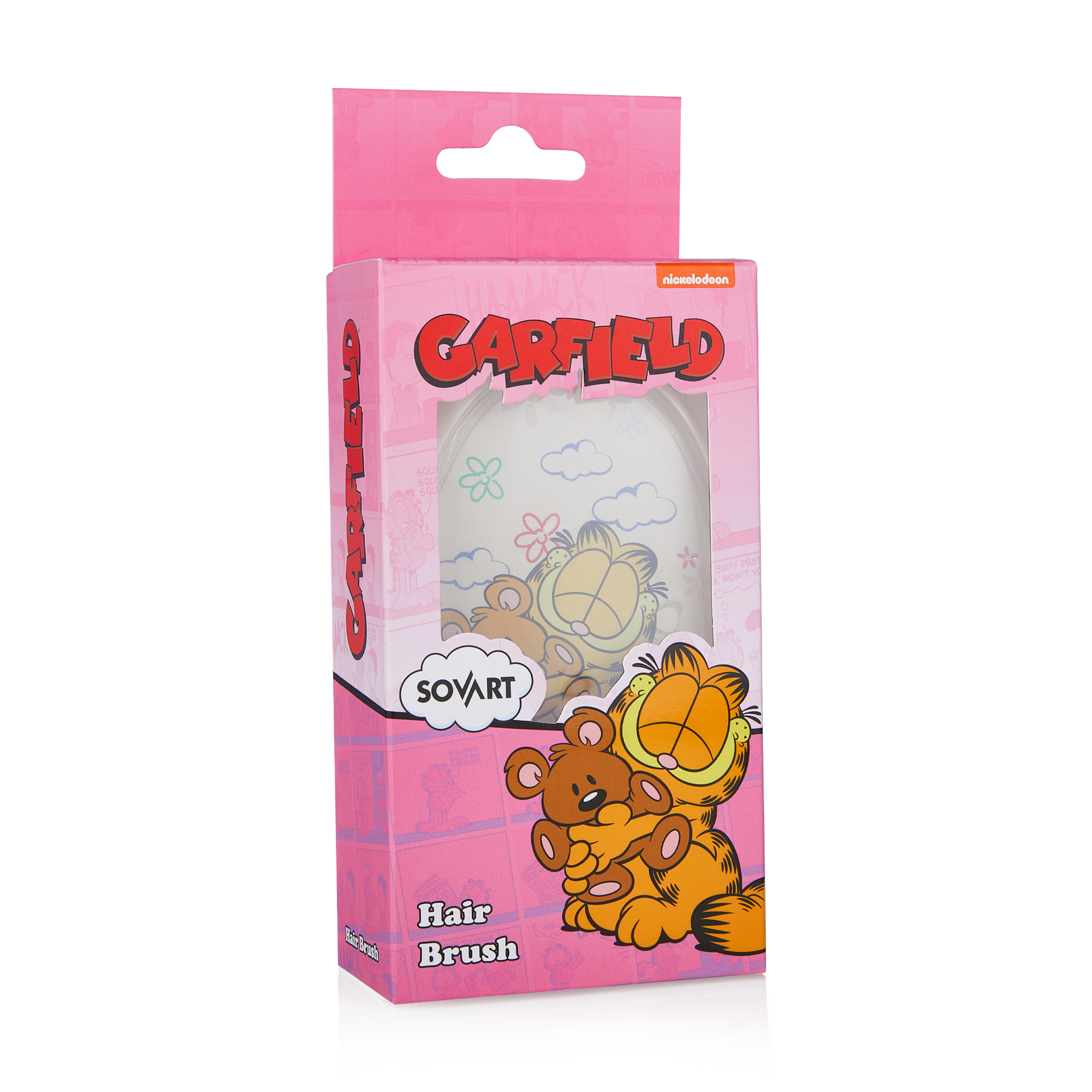 

Компактна масажна щітка для волосся Sovart Гарфілд, біла, 1 шт