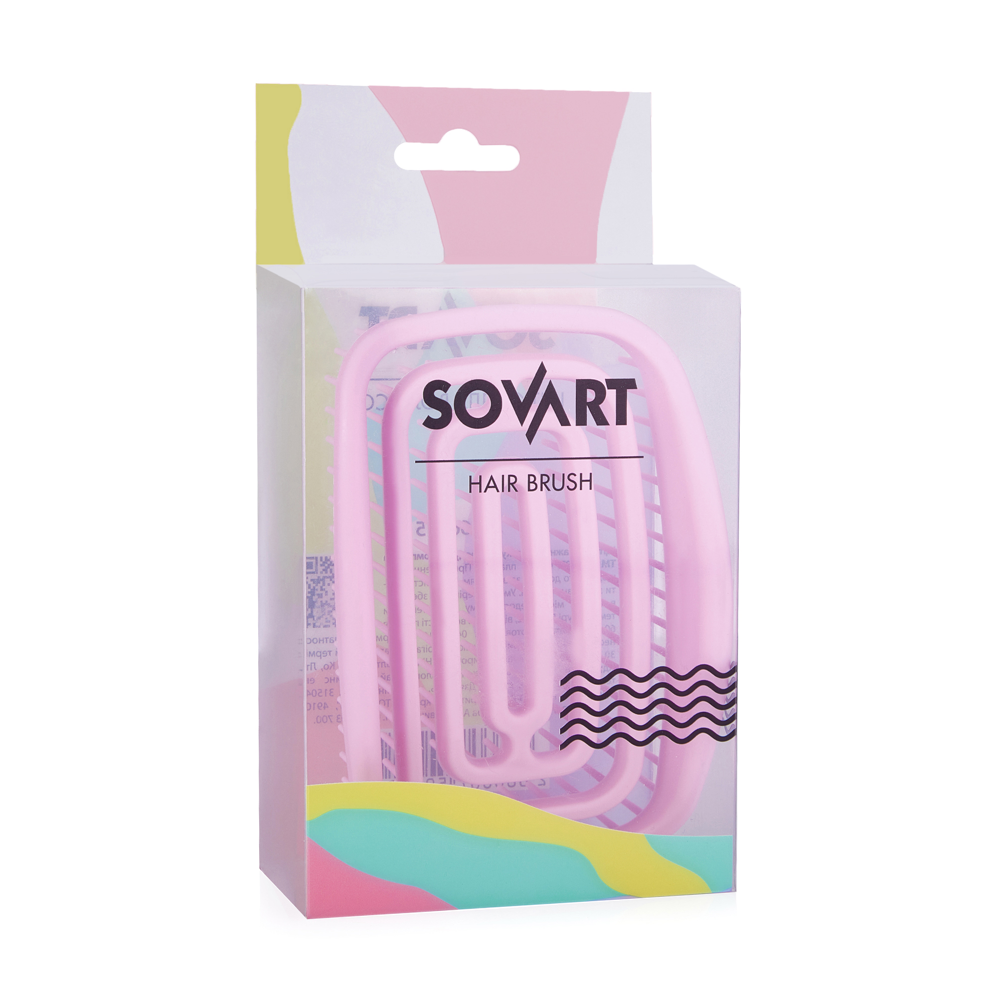 

Компактна масажна щітка для волосся Sovart прямокутна, продувна, бузкова, 1 шт