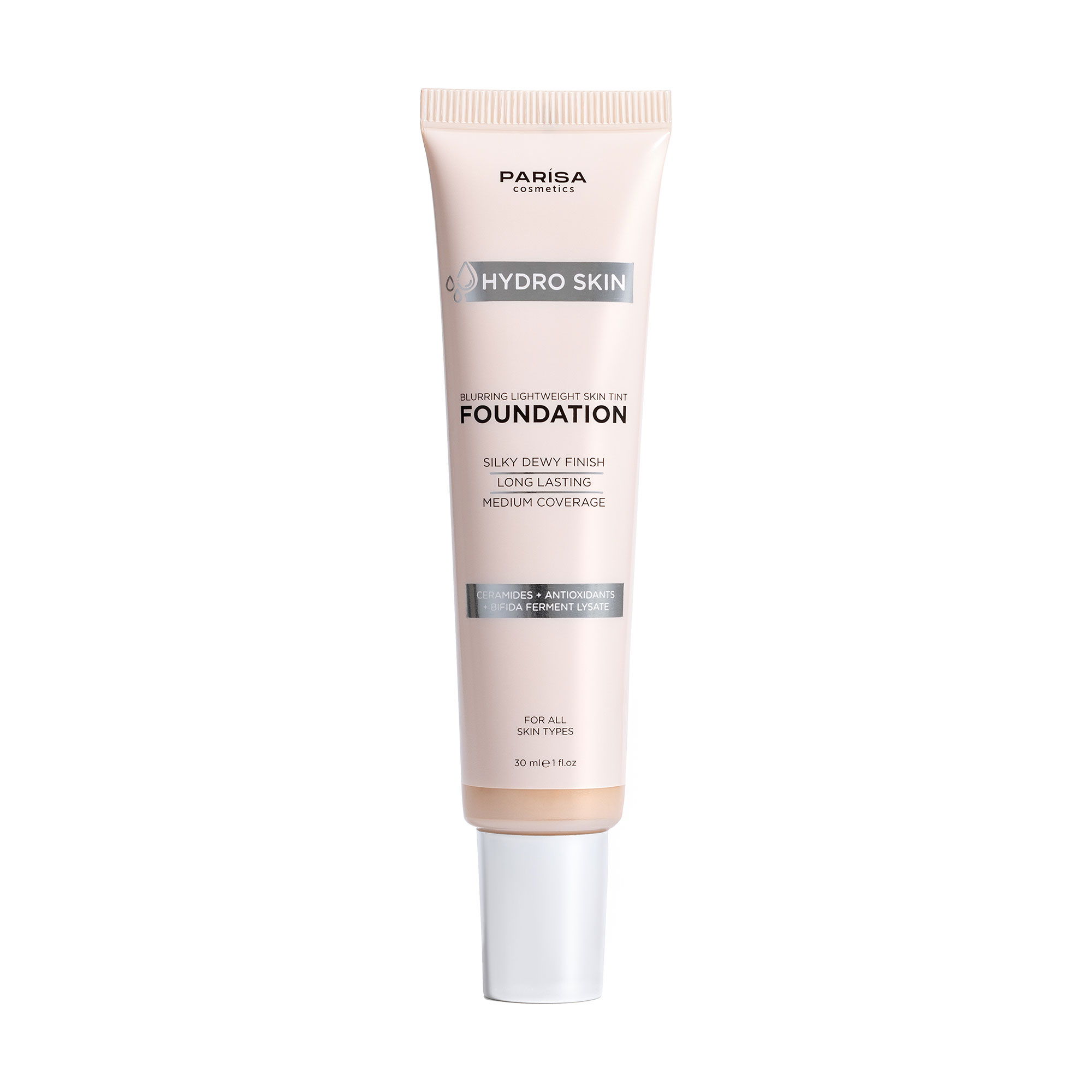 

Тональна основа-тінт для обличчя Parisa Cosmetics Hydro Skin Blurring Lightweight Tint Foundation, 03 Nude Beige, 30 мл