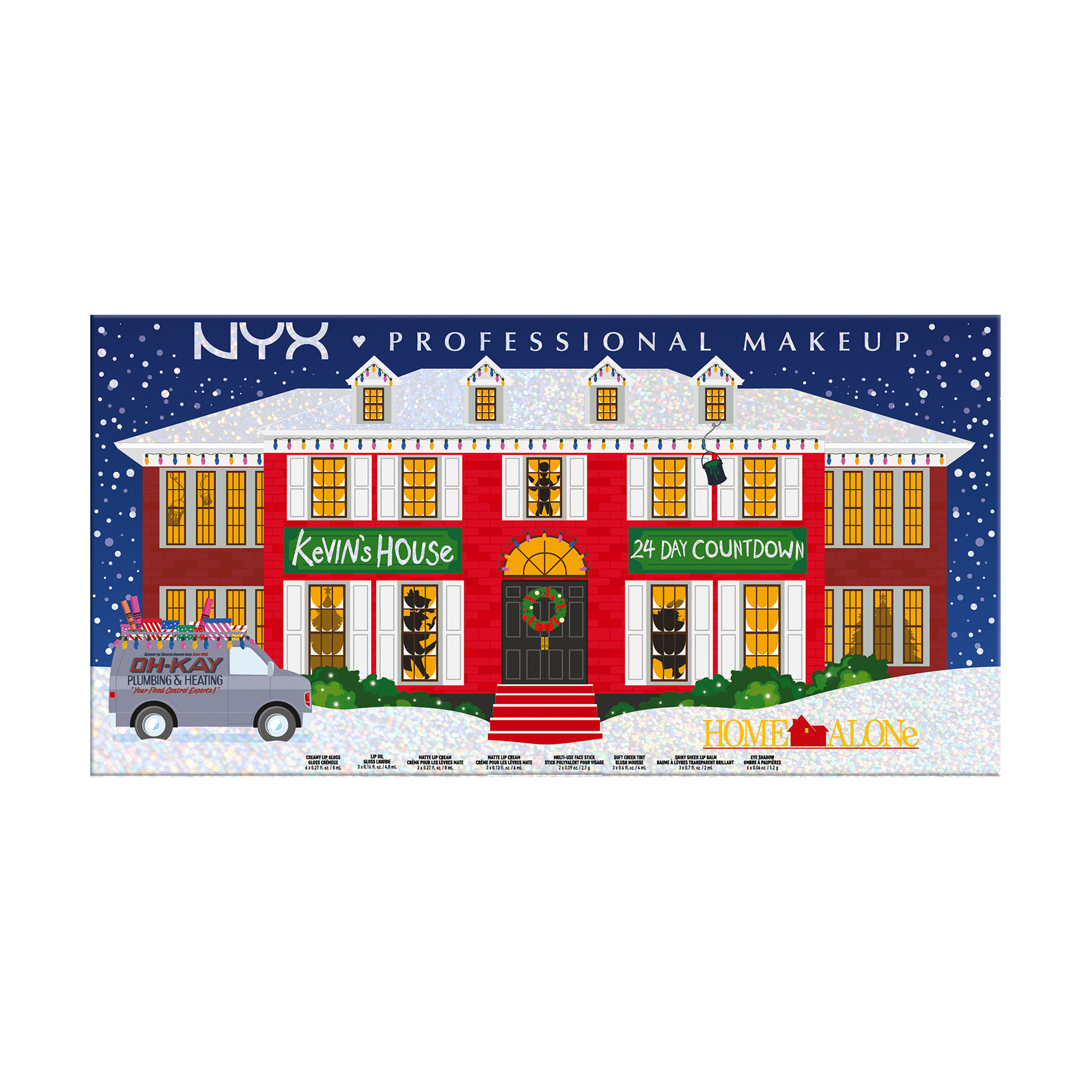 

Уцінка! Адвент-календар NYX Professional Makeup Home Alone Kevin's House, 24 продукти