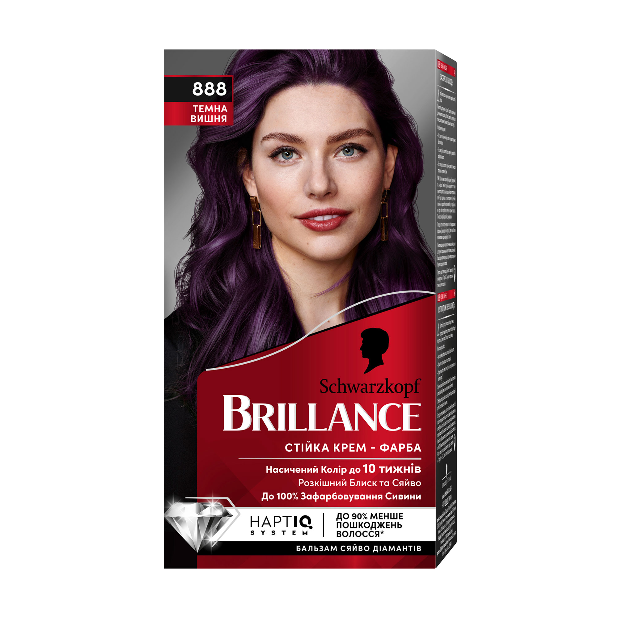 

Уцінка! Інтенсивна крем-фарба для волосся Brillance 888 Темна вишня, 160 мл