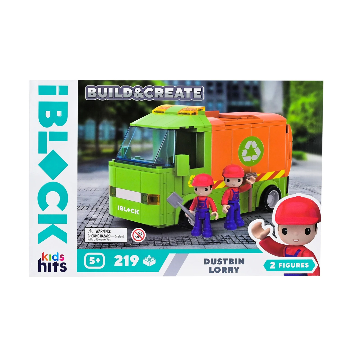 

Іграшка-конструктор iBlock Build & Create Вантажівка для збору сміття, у коробці, від 5 років, 32*21.5*5 см, 219 деталей, 2 фігурки (KH17/005/1)