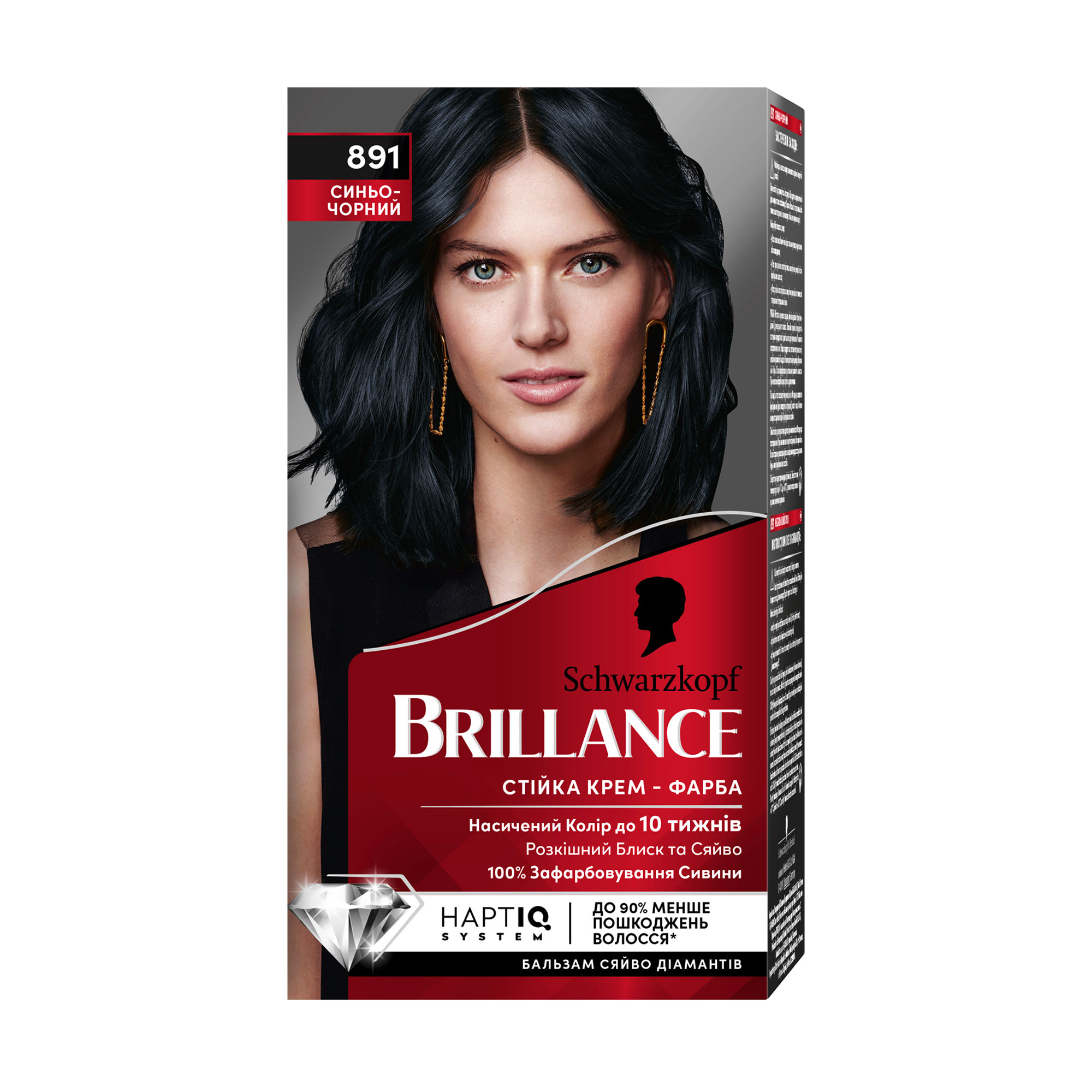 

Уцінка! Інтенсивна крем-фарба для волосся Brillance 891 Синьо-чорний, 160 мл