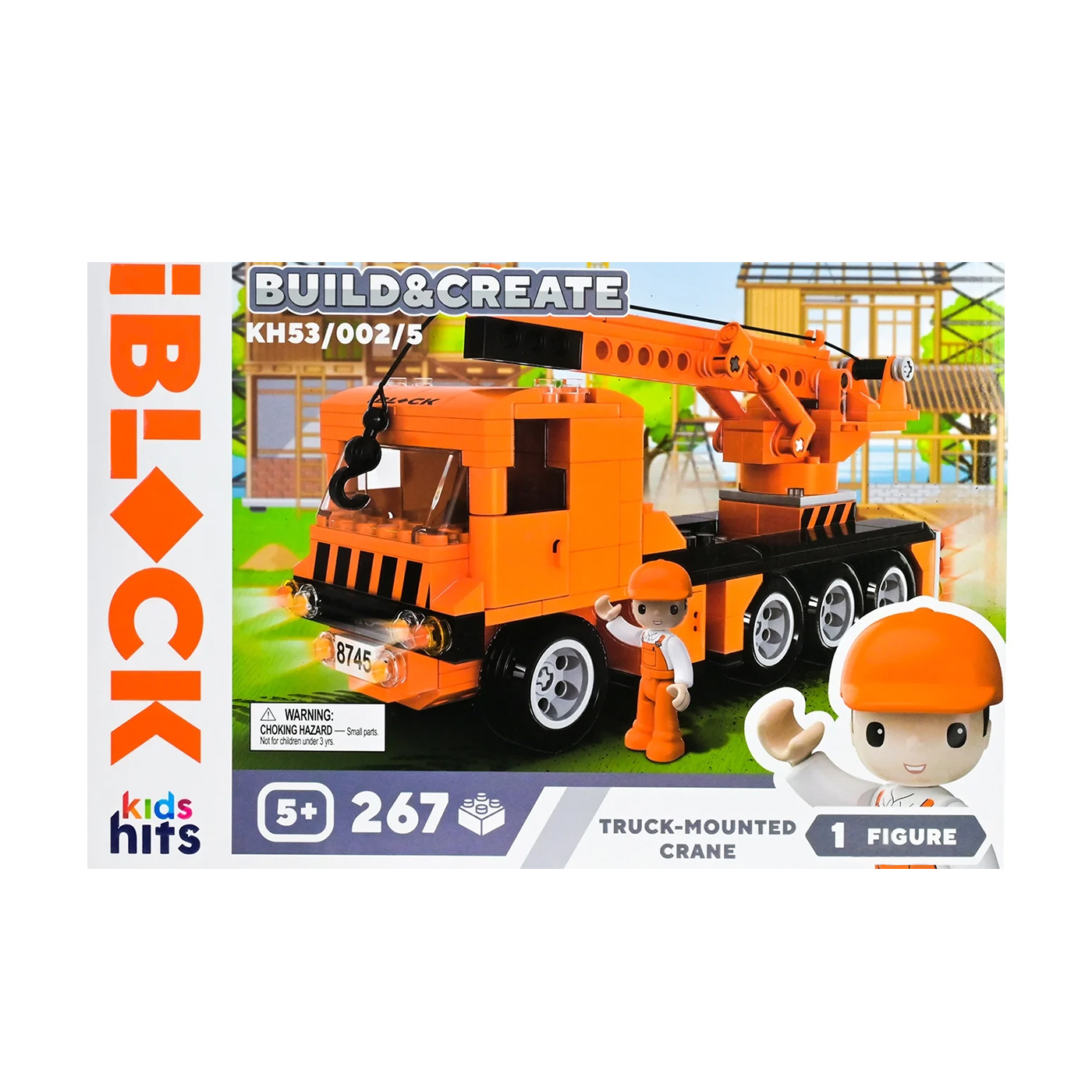 

Іграшка-конструктор iBlock Build & Create Підйомний кран, у коробці, від 5 років, 32*21*5.5 см, 267 деталей, 1 фігурка (KH53/002/5)